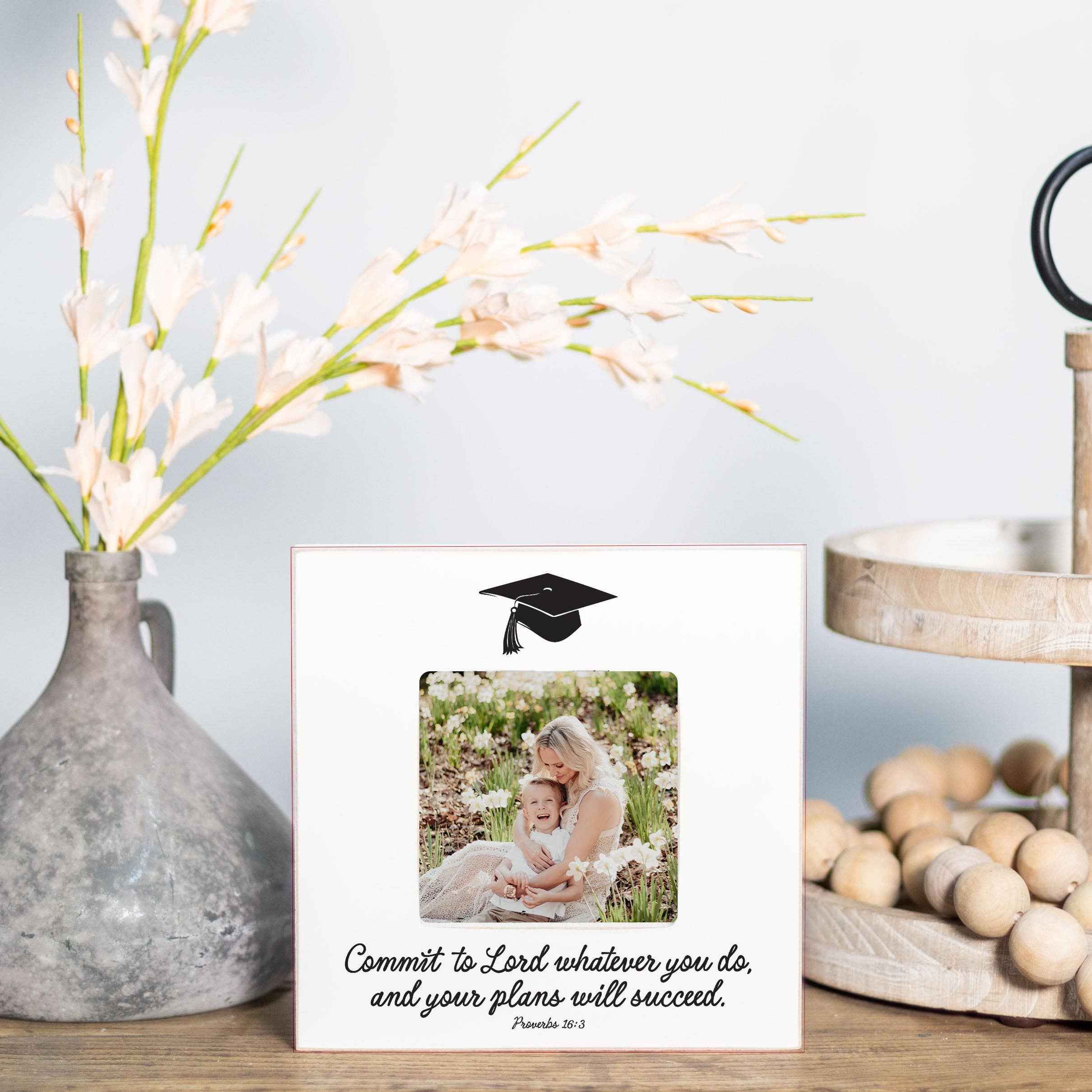 Graduation Picture Frame-Commit To The Lord Whatever You Do - Image 2