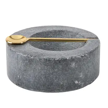 Gray Marble Pinch Pot with Spoon