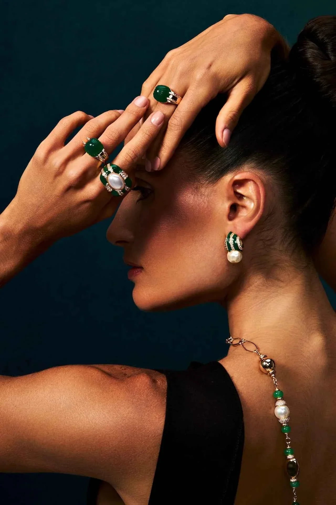 Graz Earrings Green Agate