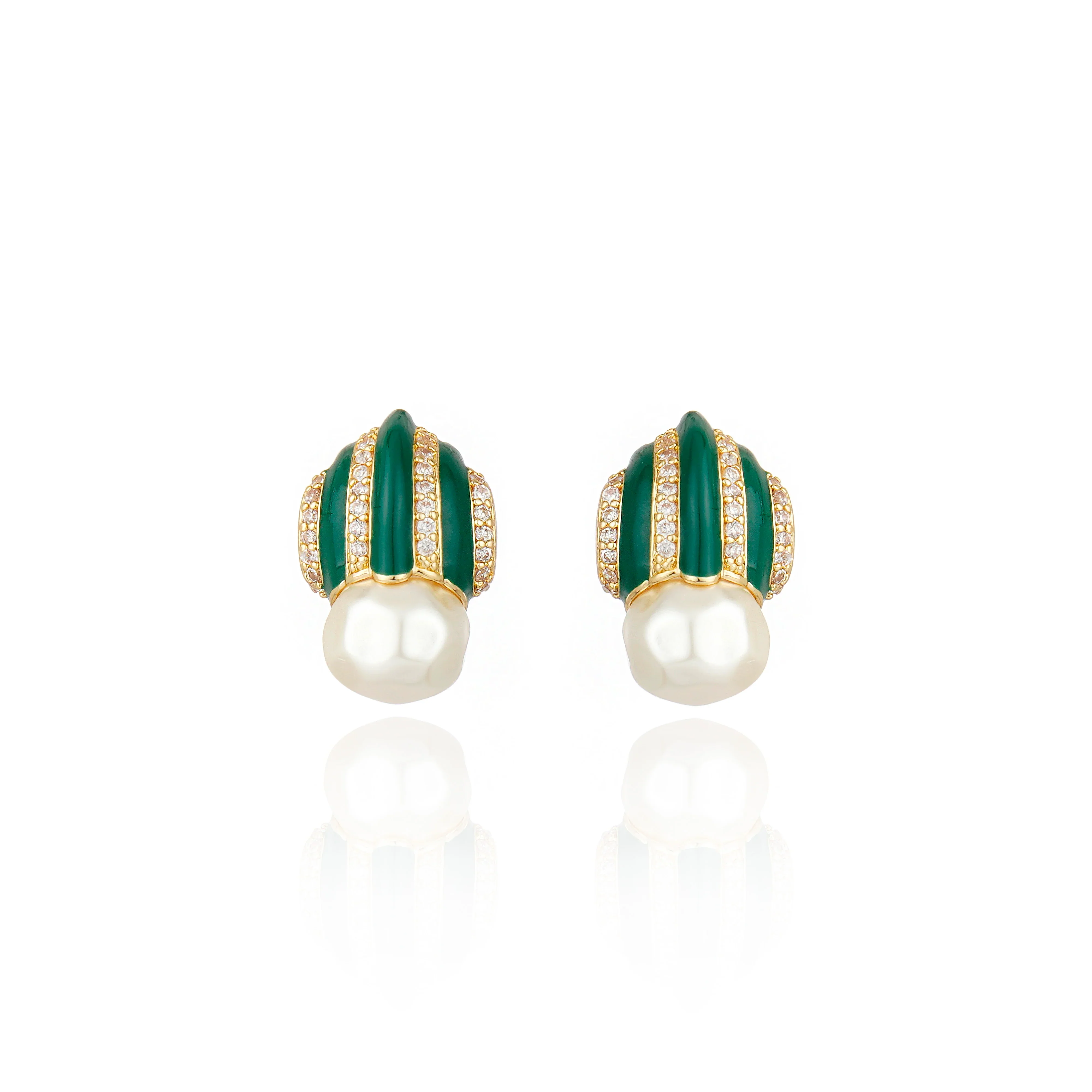 Graz Earrings Green Agate - Image 2