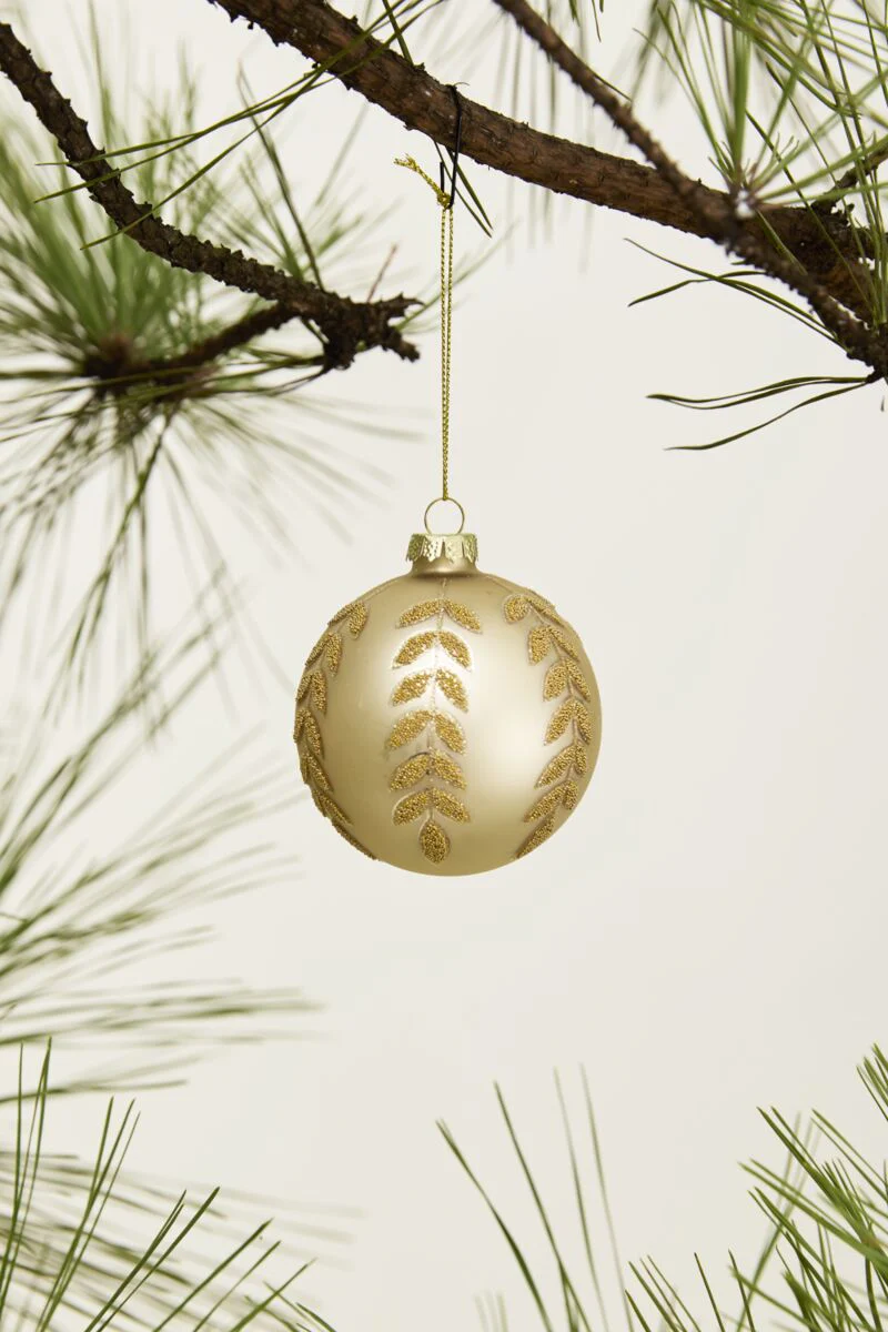 Silver Ornament with Gold Shimmery Accents 3.5"