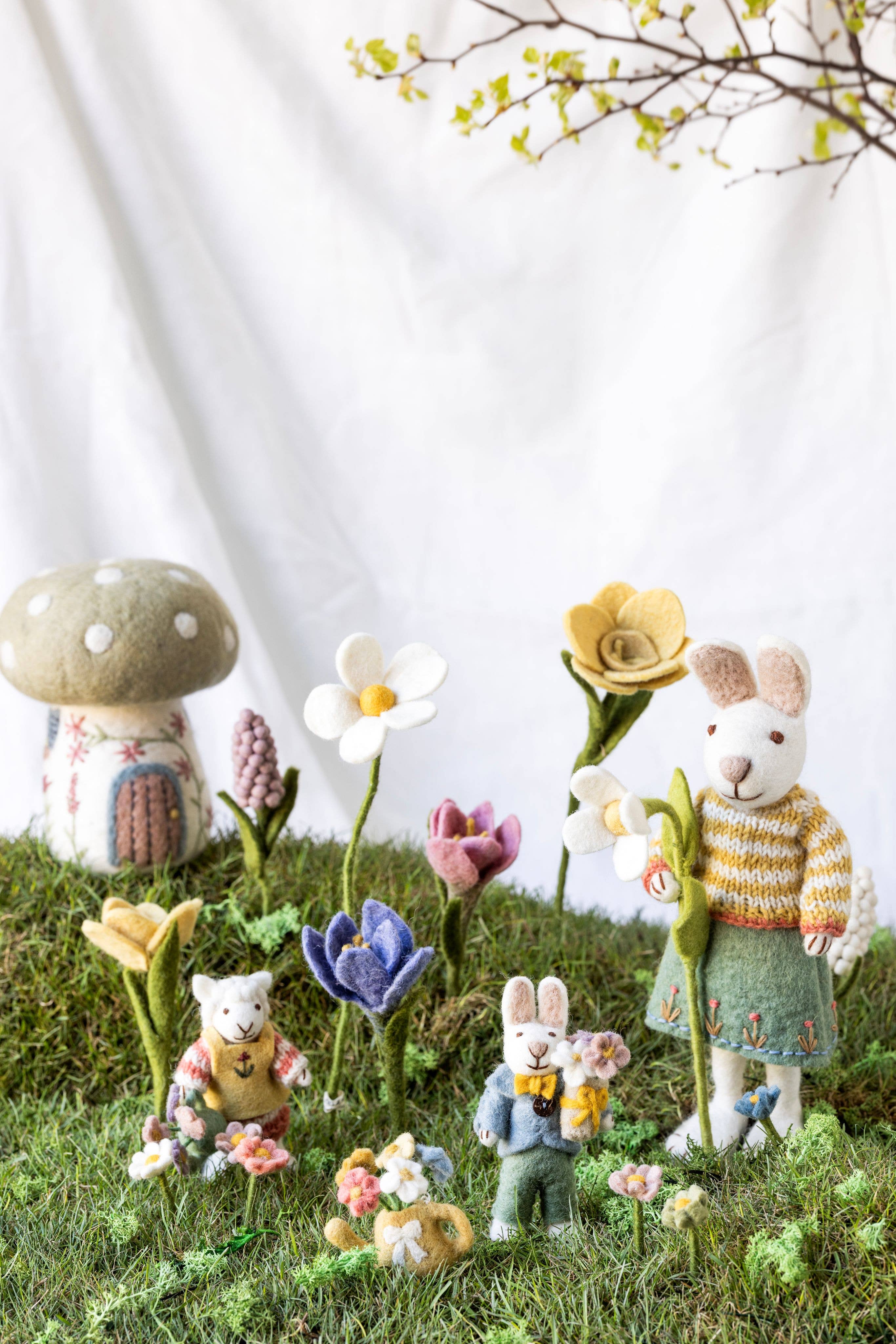 Medium White Girly Bunny w/Skirt & Snowdrop - Image 2