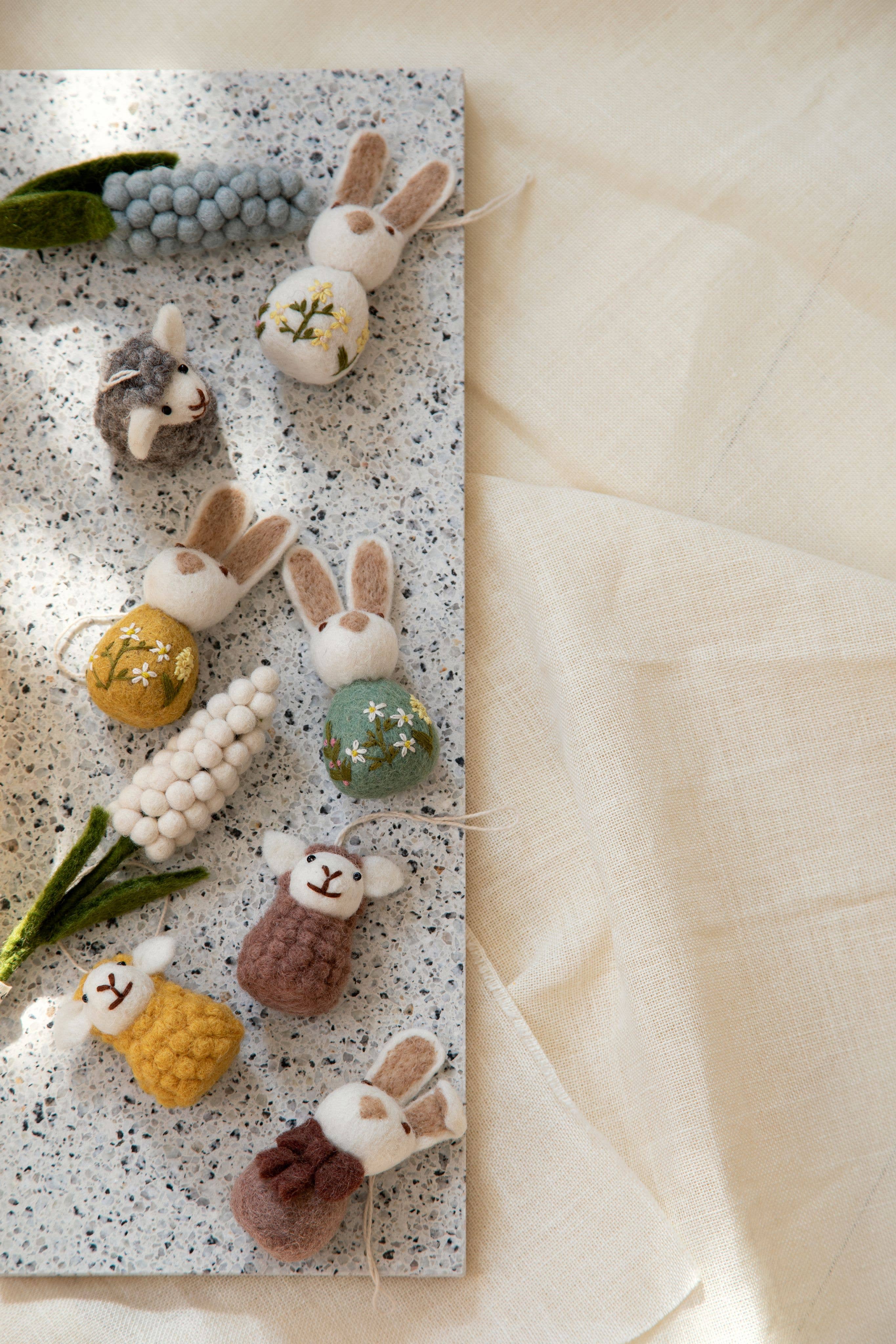 Small Bunny with Flower Embroidery - Green - Image 2