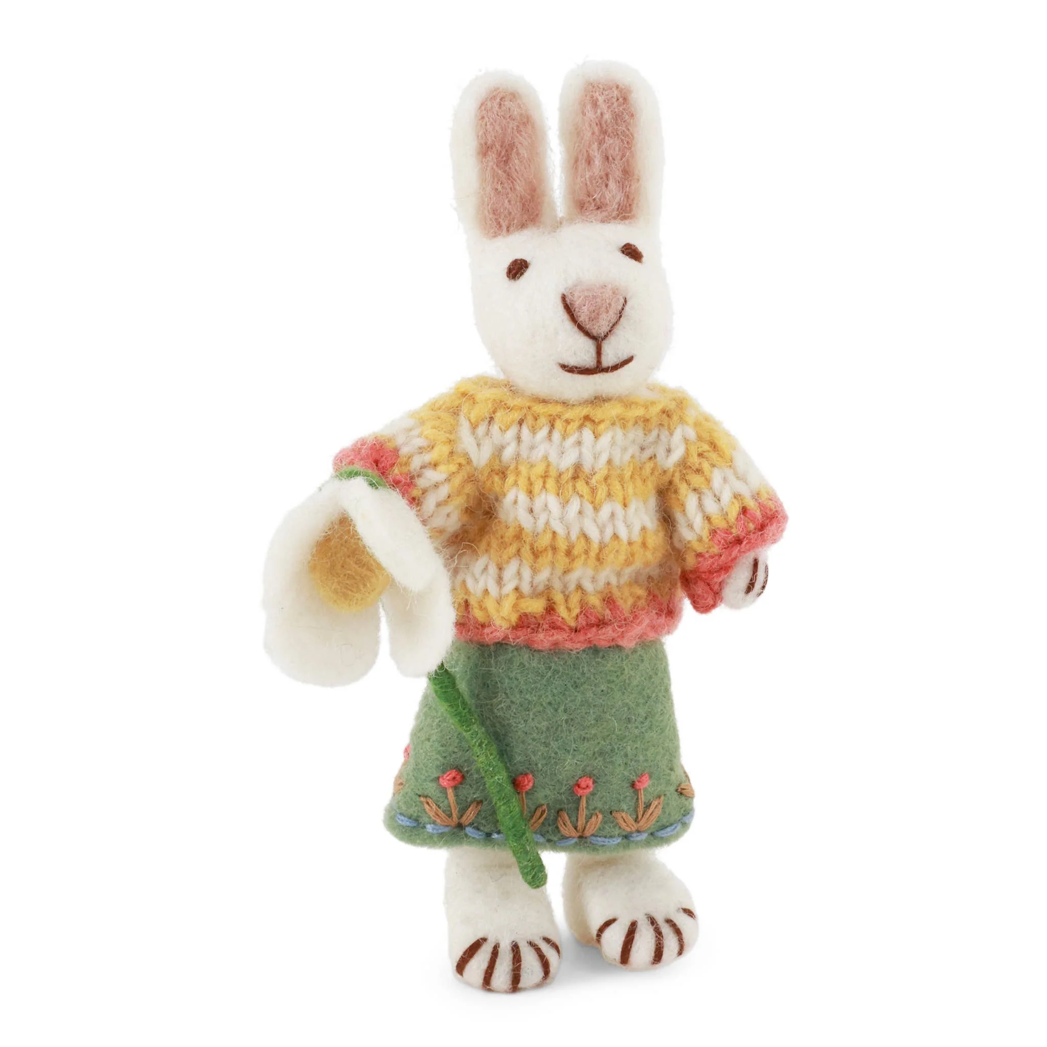 Gry and Sif - Small White Girly Bunny w/Skirt & Snowdrop
