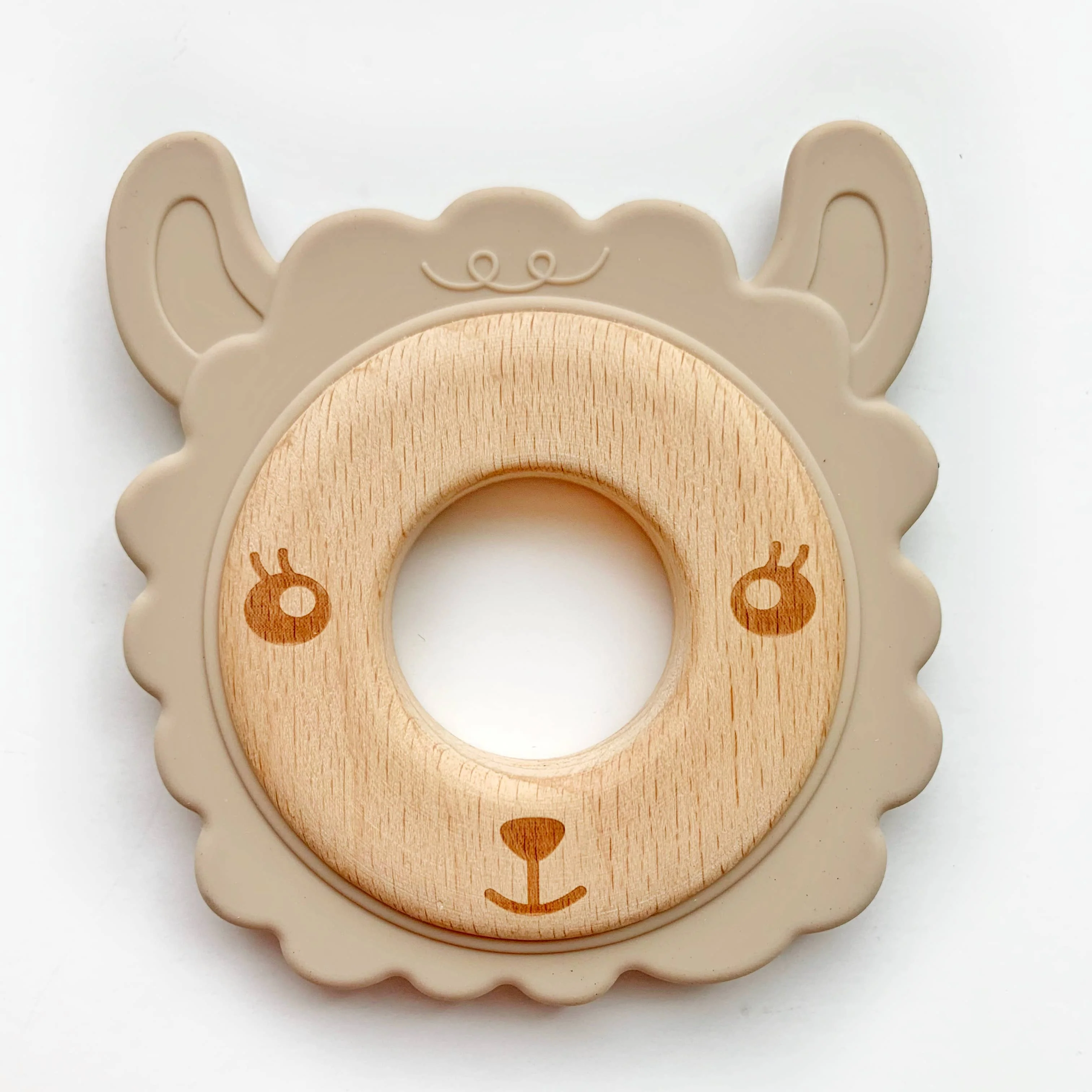 Llama Teether Ring Wood and Silicone - Image 3