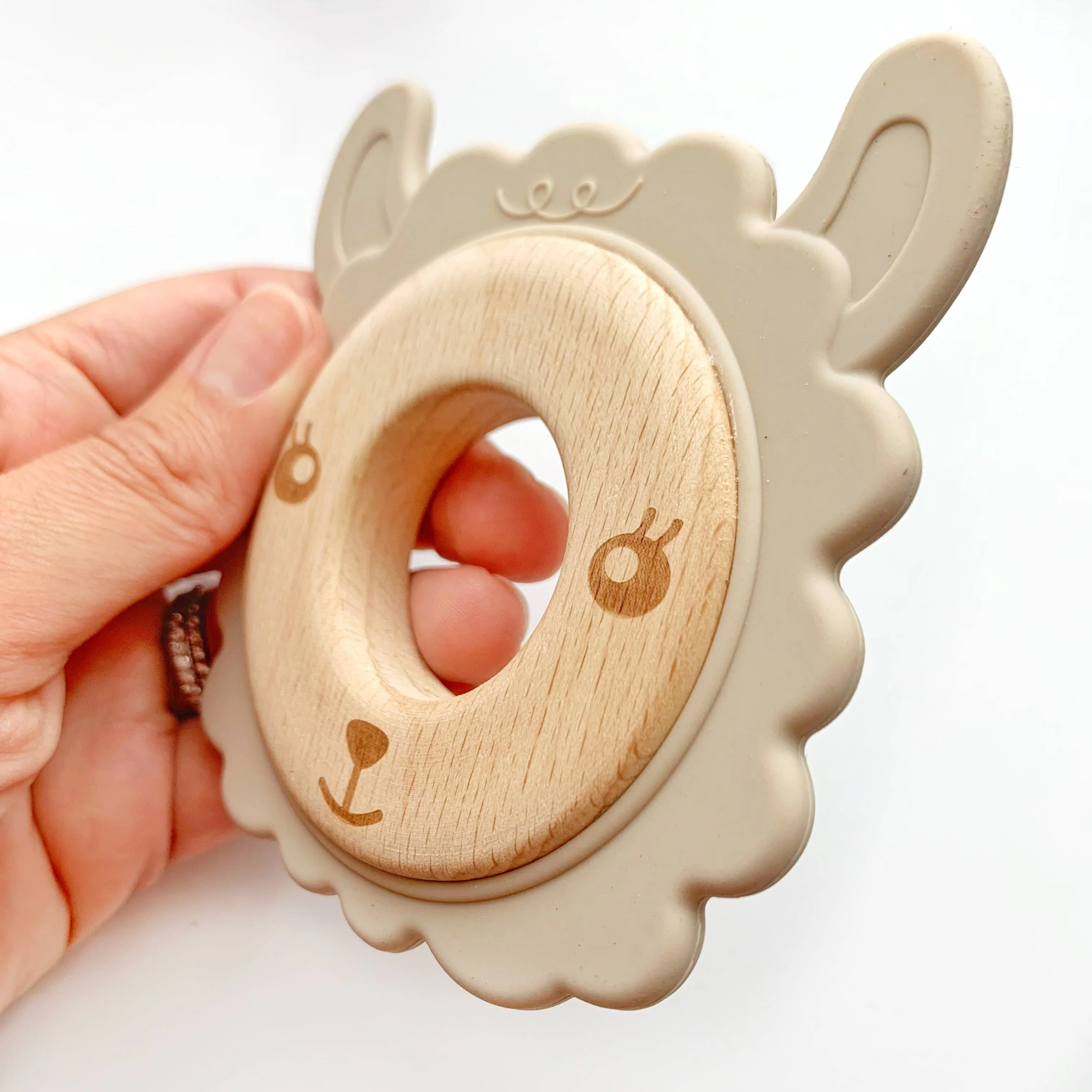 Llama Teether Ring Wood and Silicone - Image 4