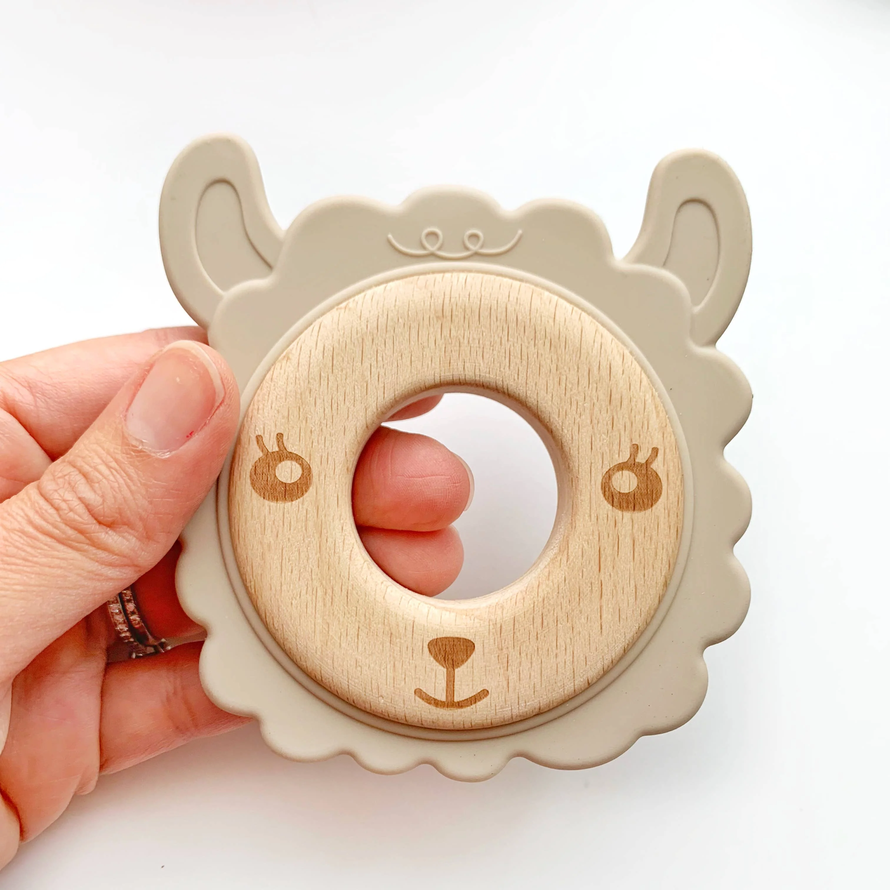 Llama Teether Ring Wood and Silicone - Image 5