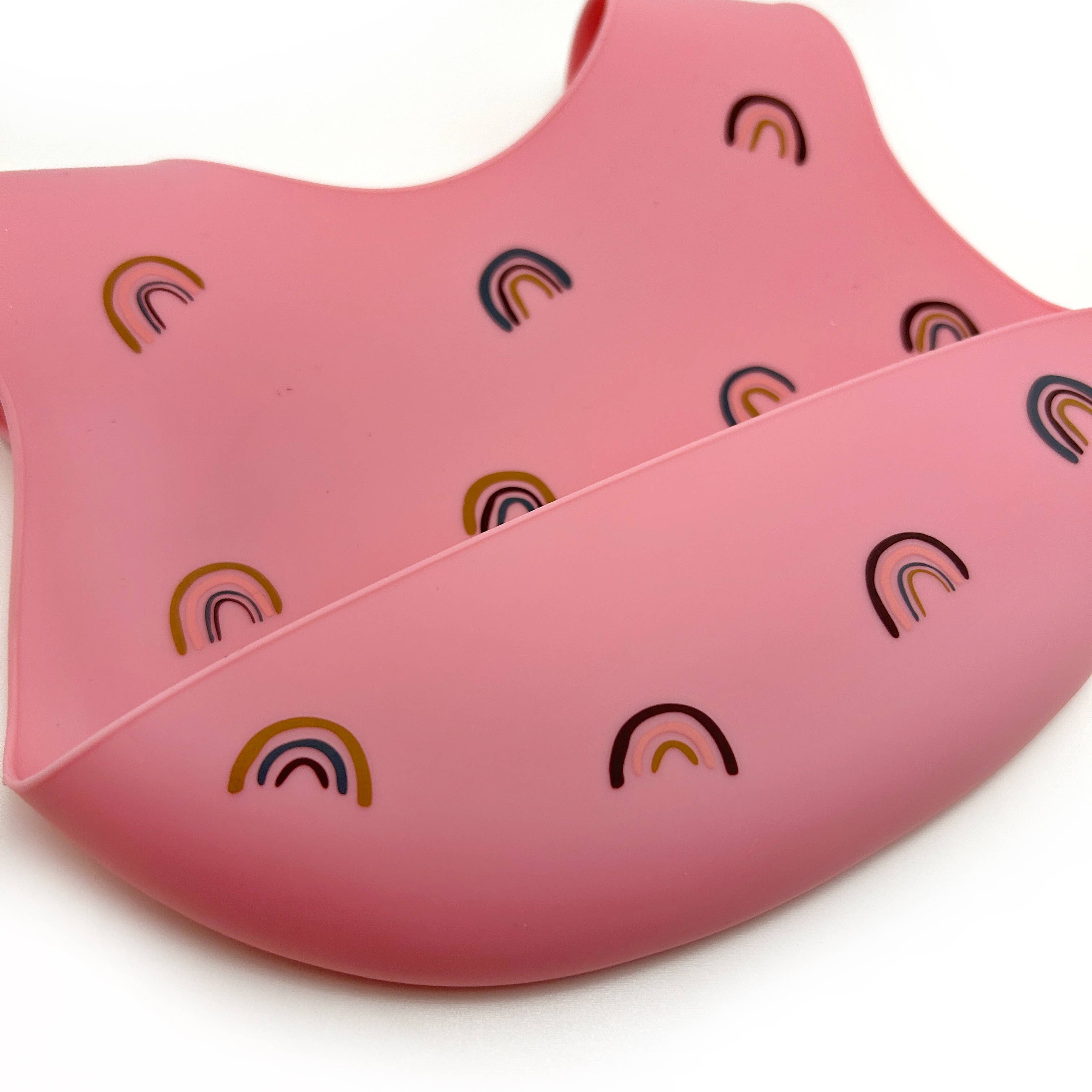 Rainbow Silicone Bucket Bib - Rose - Image 3