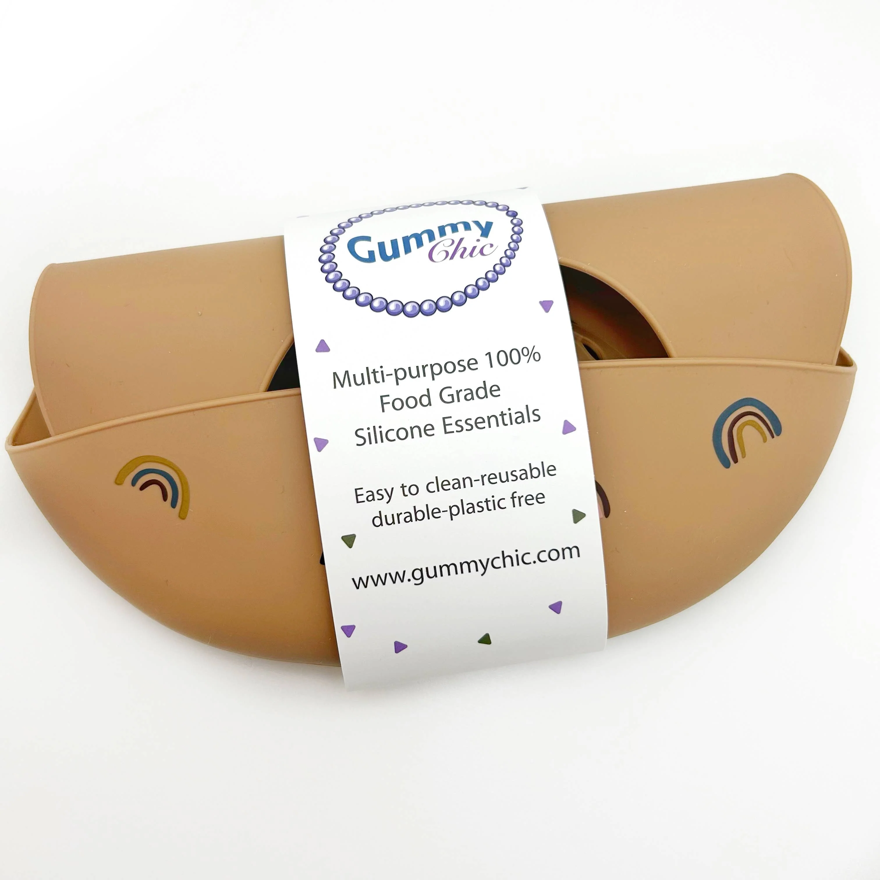 Rainbow Silicone Bucket Bib - Rose - Image 5