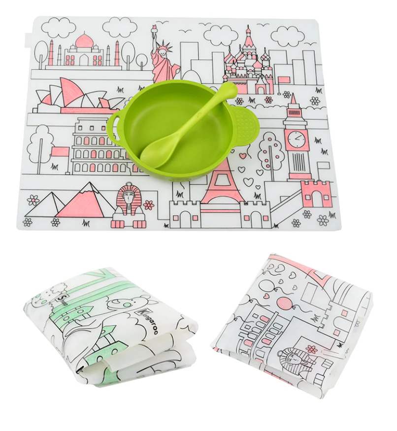 Reusable Silicone Coloring Placemats - Gift for Kids - Image 2