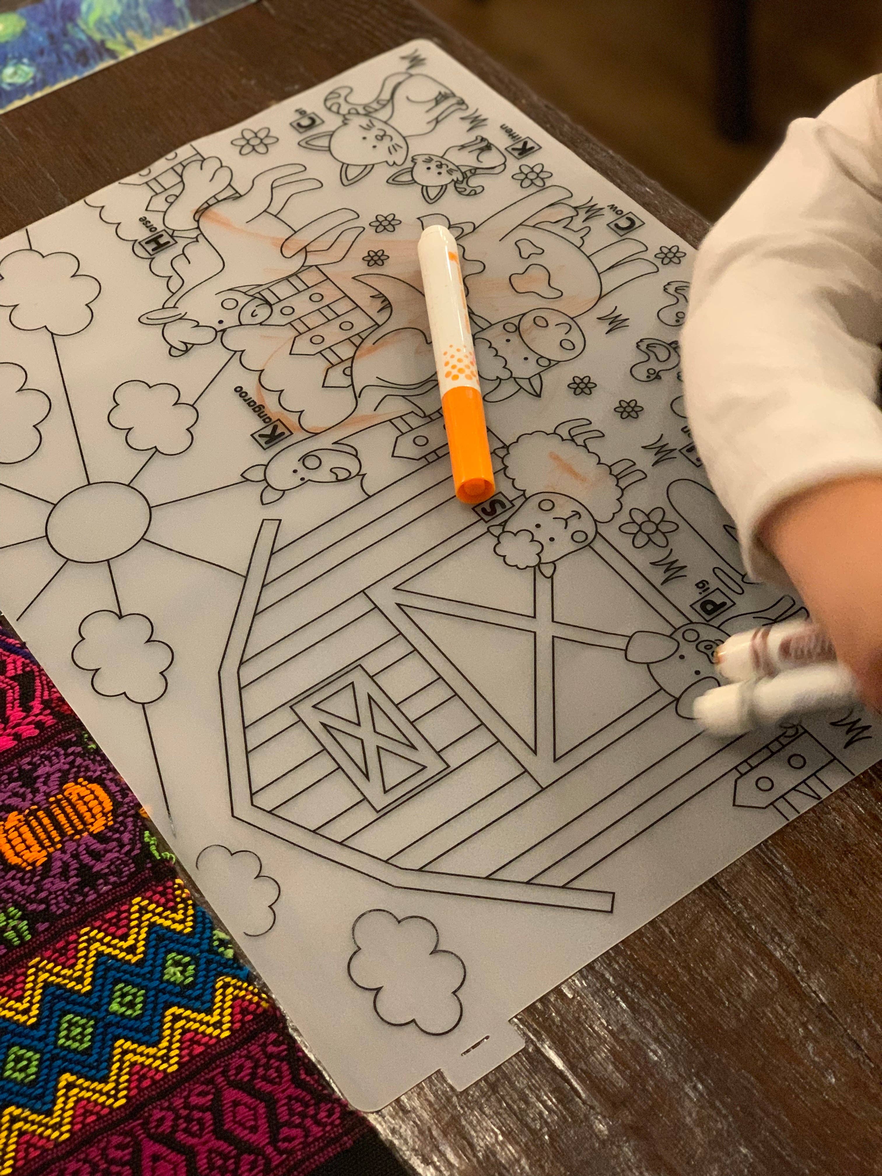Reusable Silicone Coloring Placemats - Gift for Kids - Image 8