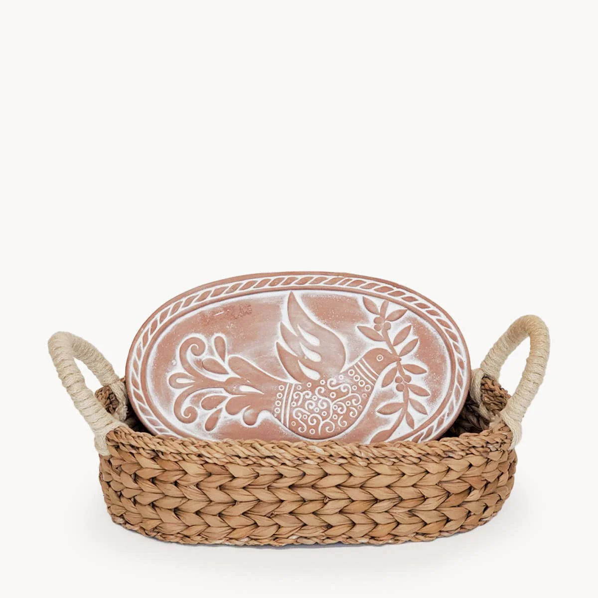 Handmade Bread Warmer & Wicker Basket - Bird Oval - Image 5
