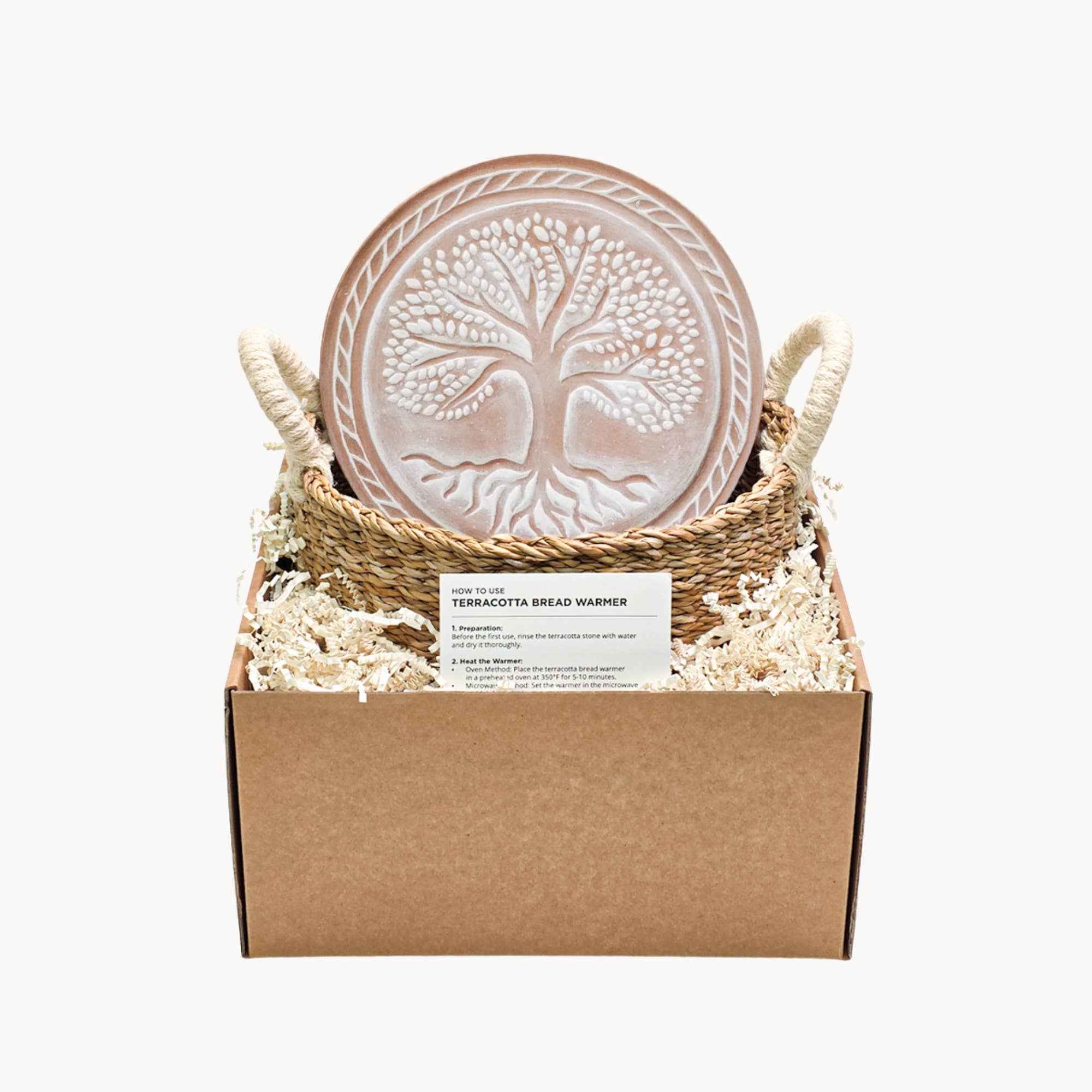Handmade Bread Warmer & Wicker Basket - Tree of Life Round - Image 2