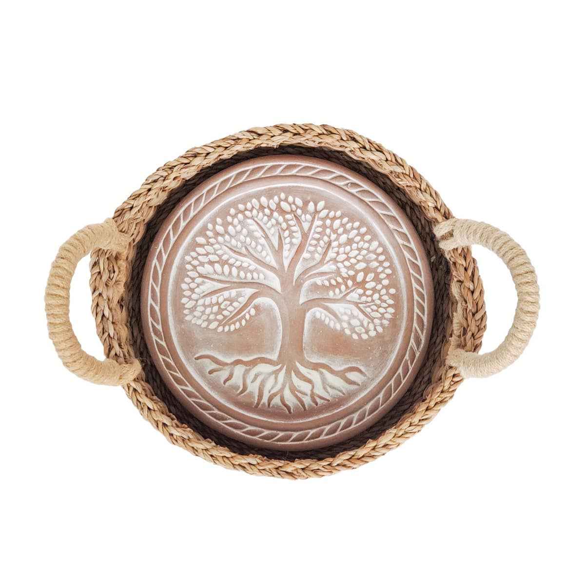Handmade Bread Warmer & Wicker Basket - Tree of Life Round - Image 4