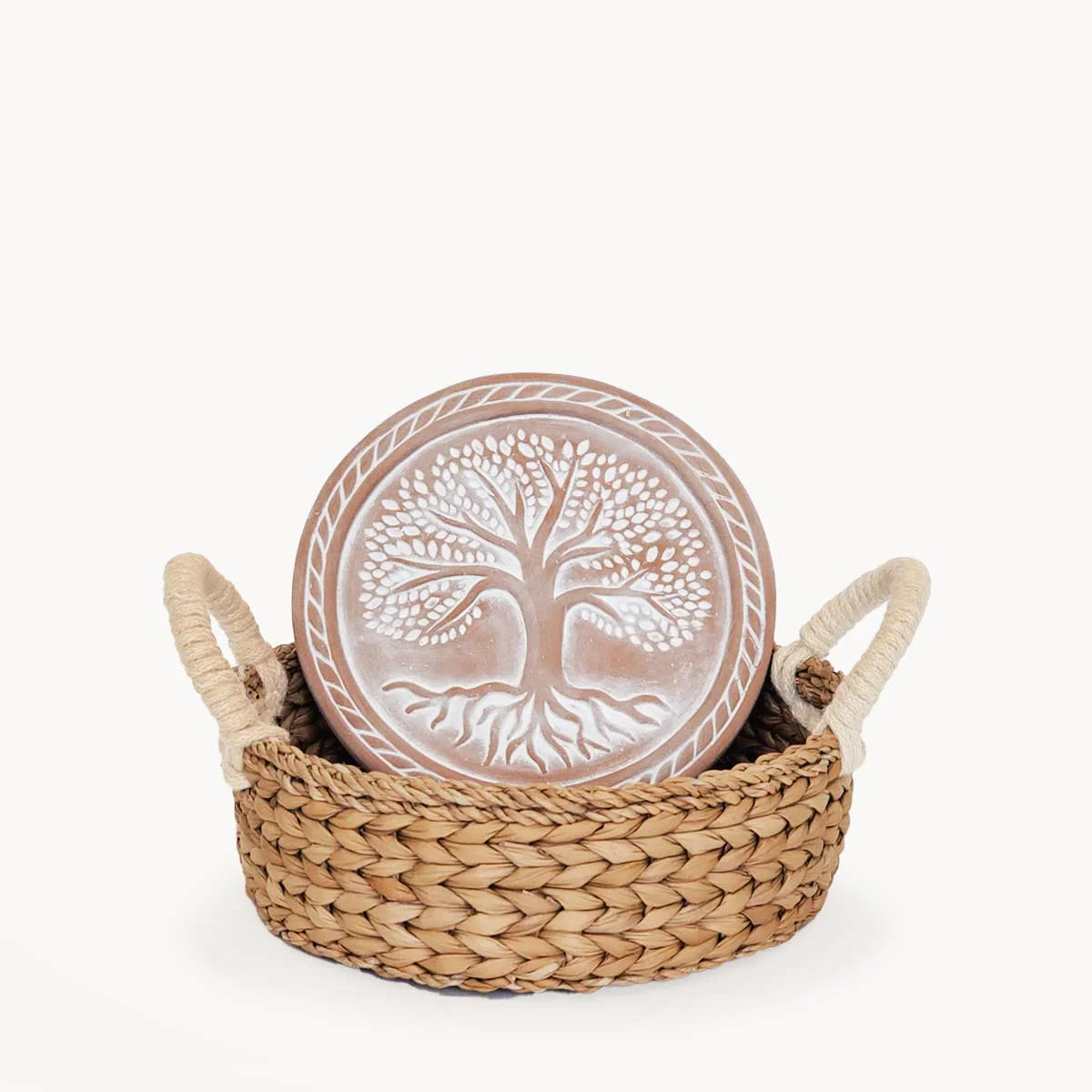 Handmade Bread Warmer & Wicker Basket - Tree of Life Round - Image 5