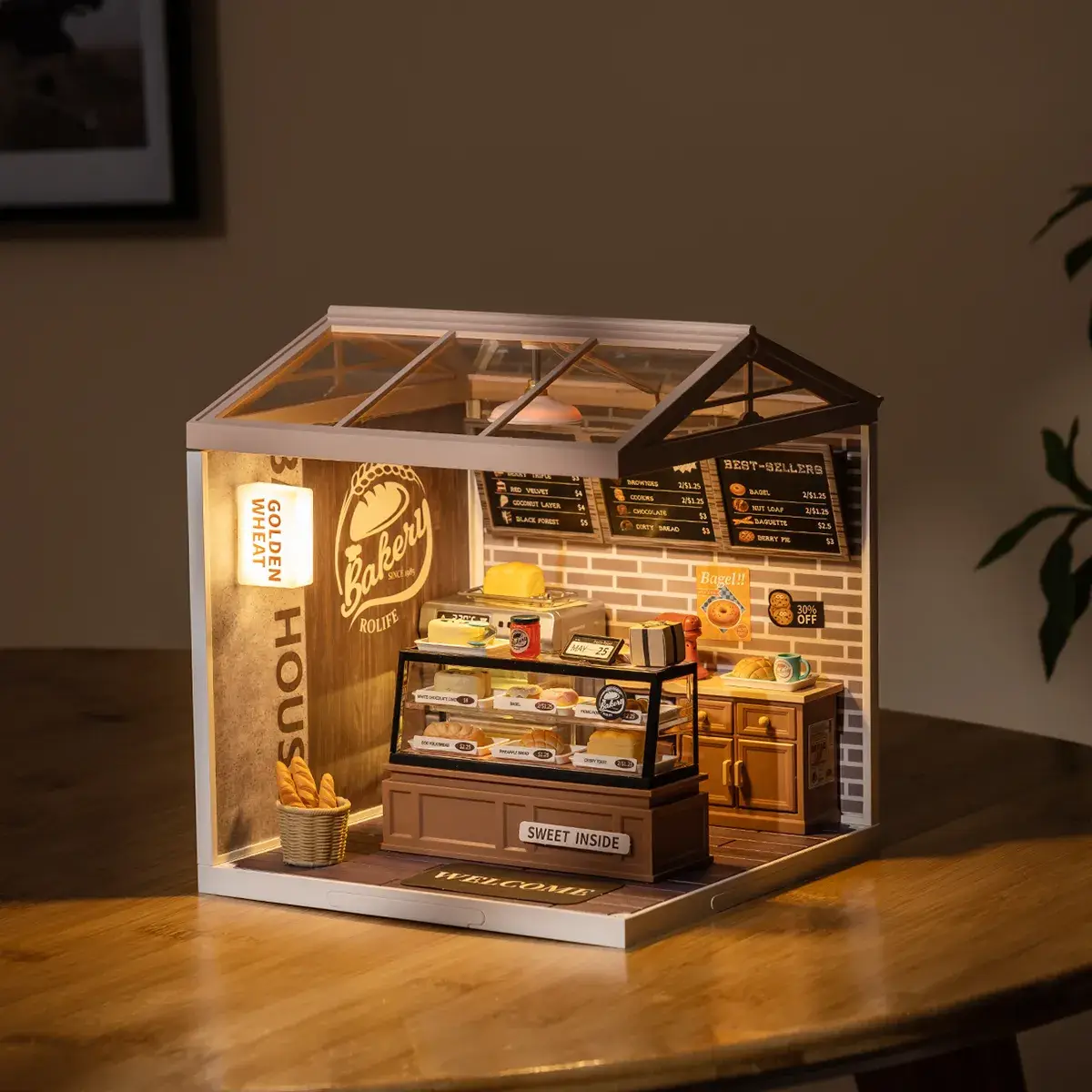 Hands Craft - DIY Miniature House Kit: Golden Wheat Bakery - Image 7