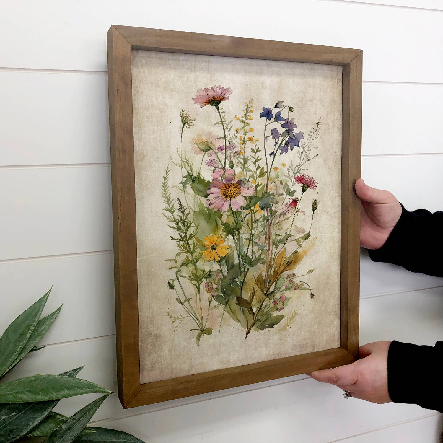 Gathered Wildflowers - Framed Flower Canvas Art - - Image 4