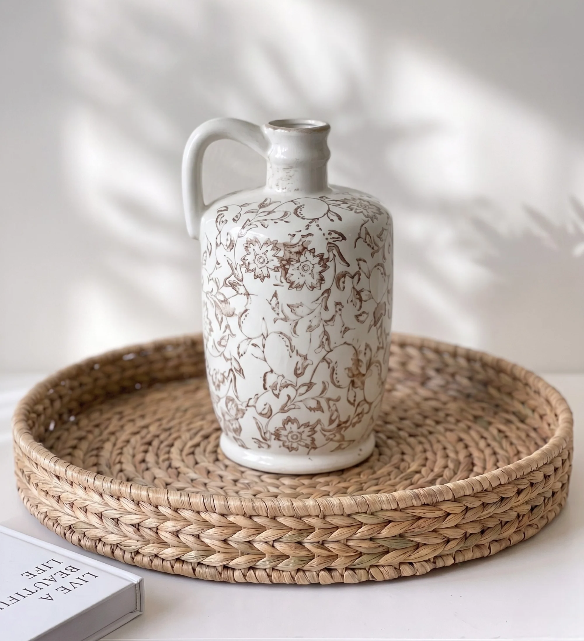 Heirloom Pattern Handled Vase