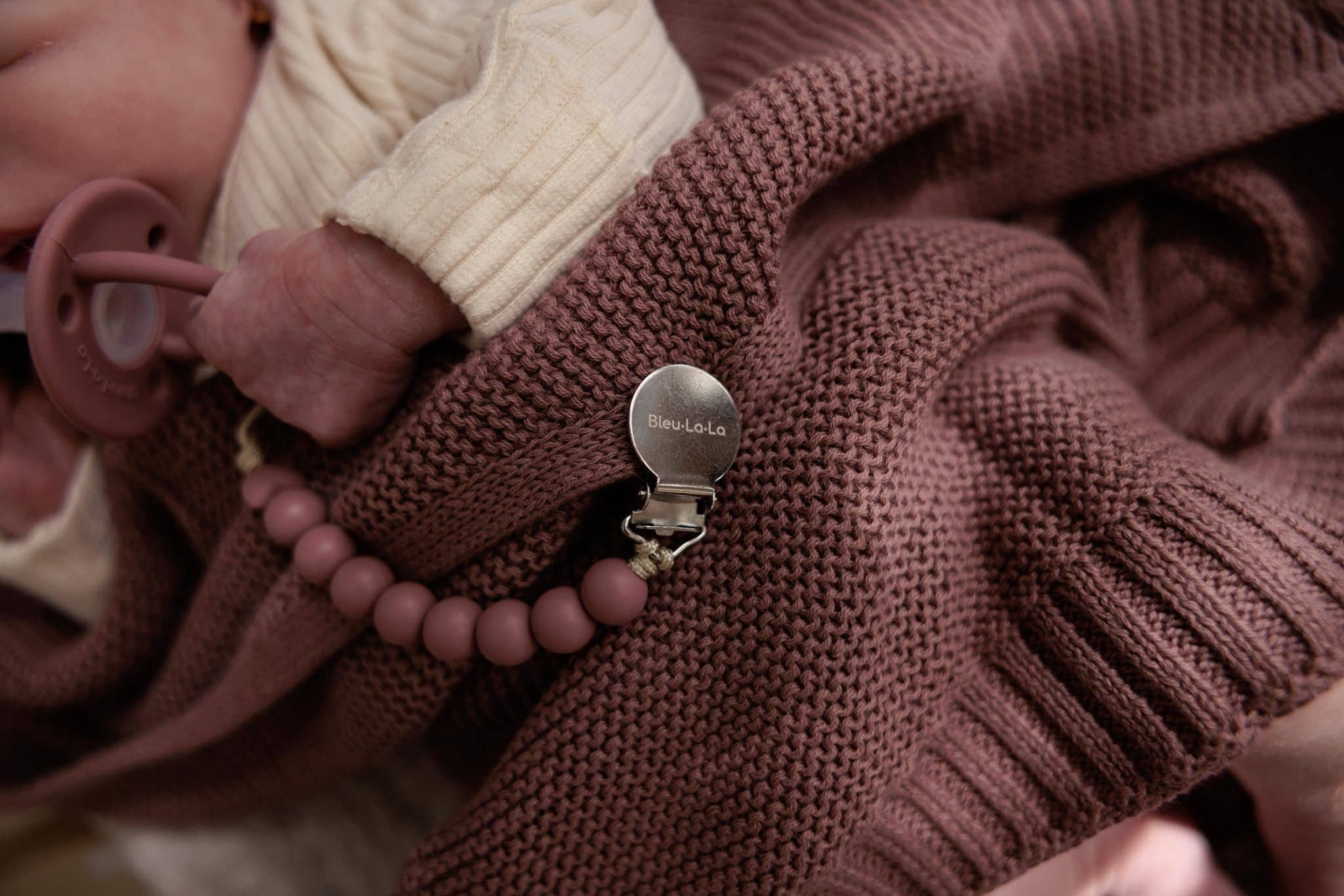 Swaddle Baby Blanket: Heritage Knit Plum - Image 3