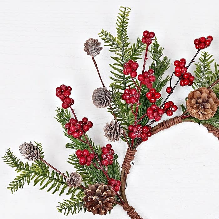 Wreath-Mix Pines w. Red Pepperberry - Image 2