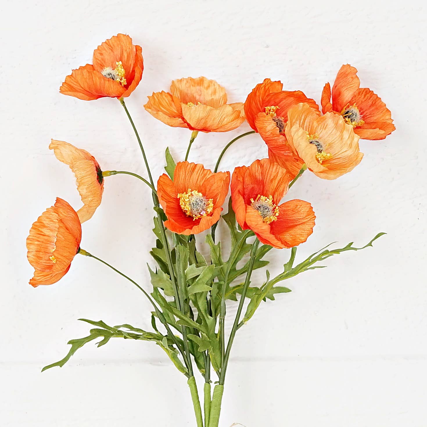16inL Wrinkle Poppy Bush-Orange- - Image 2