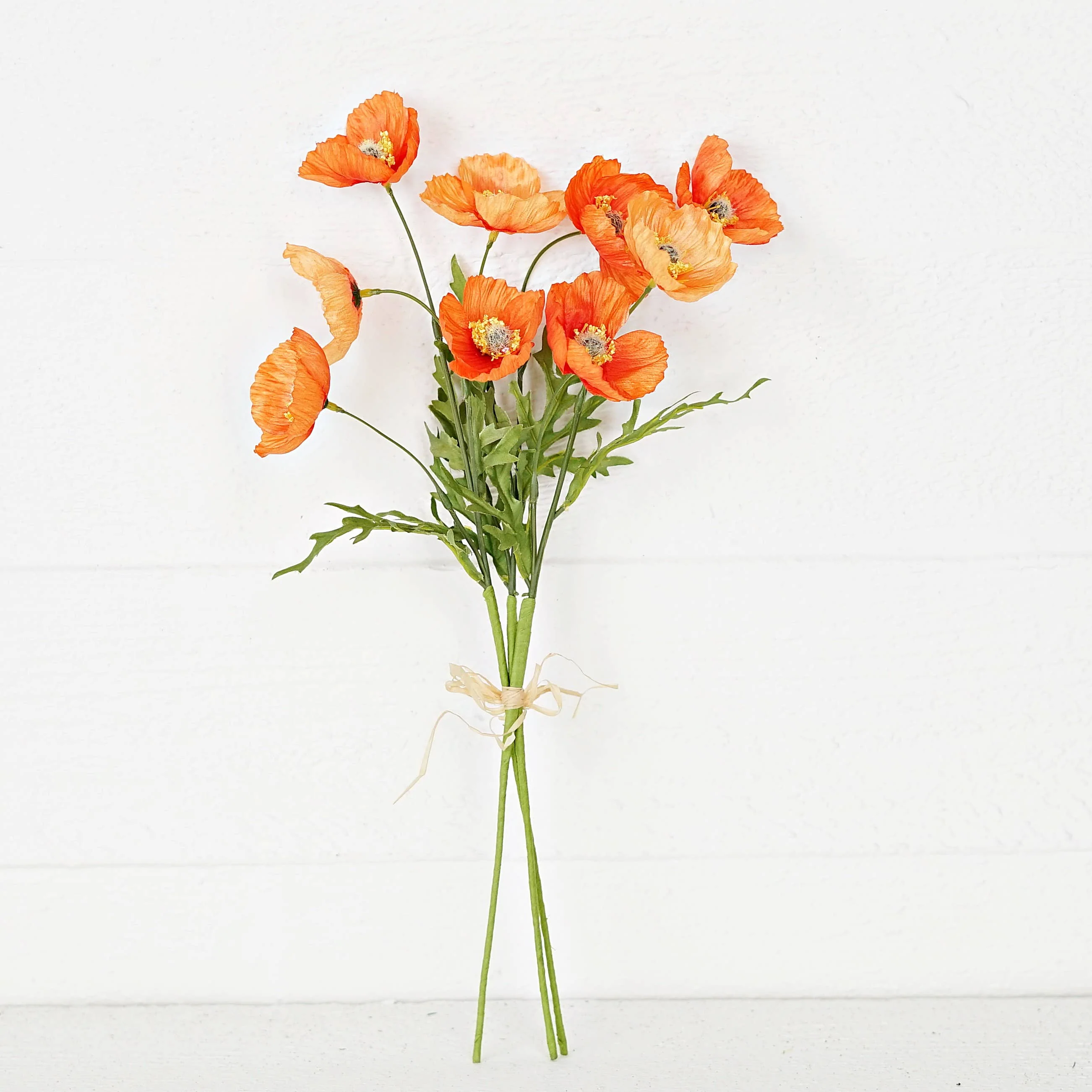 16inL Wrinkle Poppy Bush-Orange- - Image 3