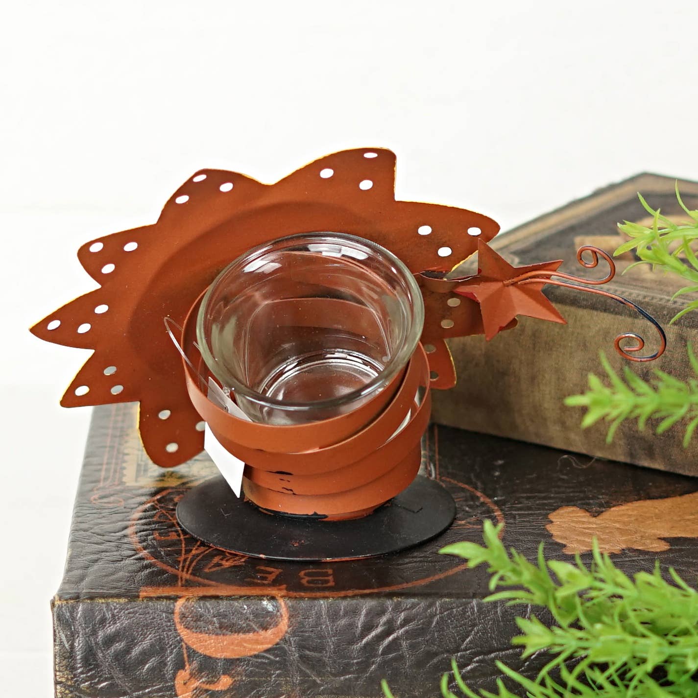 Metal Votive Holder-Yellow Daisy with Shine - Image 3