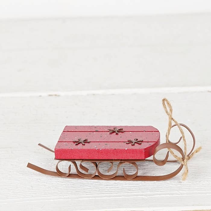 Red snow sleigh ornament - Image 2
