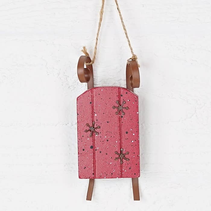 Red snow sleigh ornament - Image 3