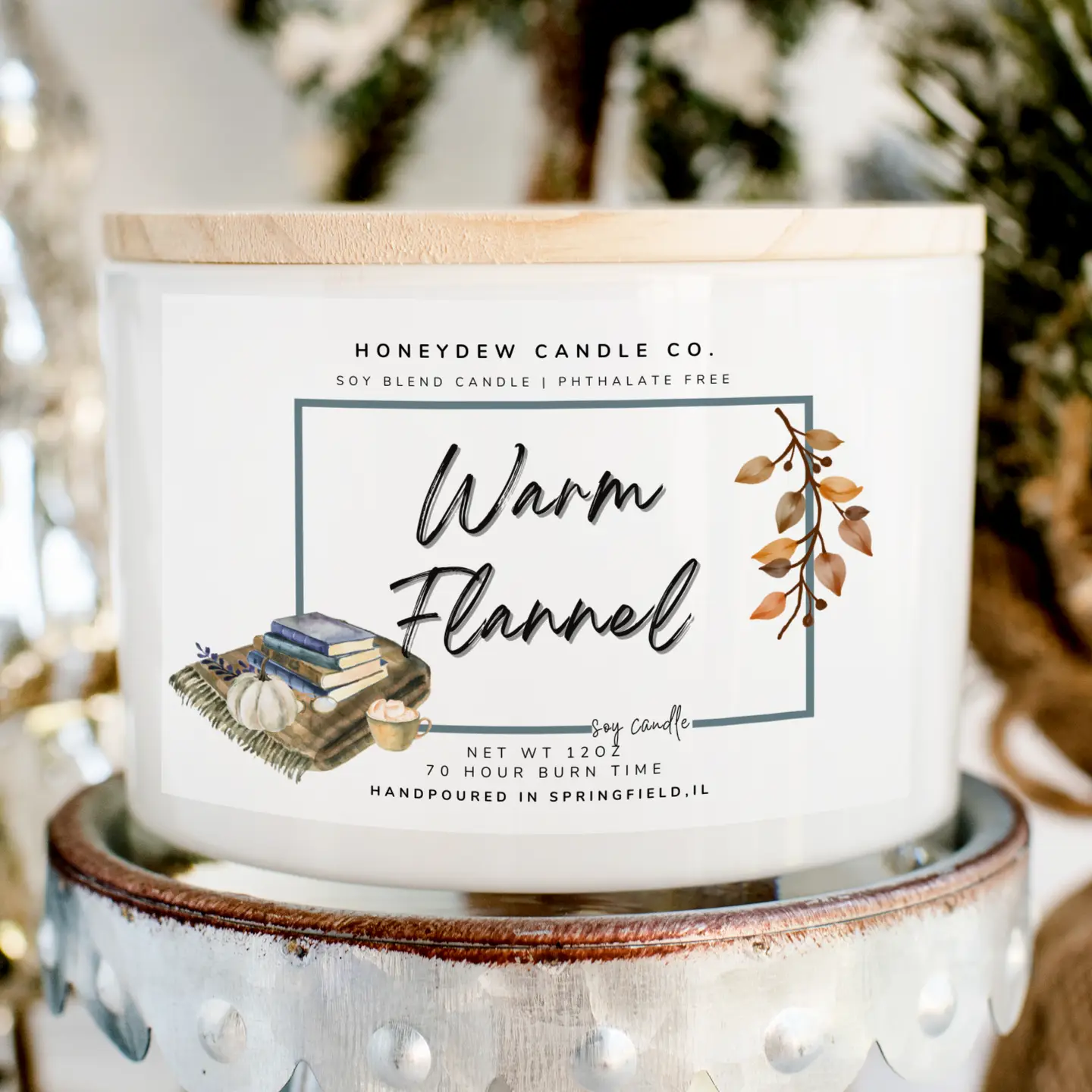 3 Wick Candle 12 oz Warm Flannel