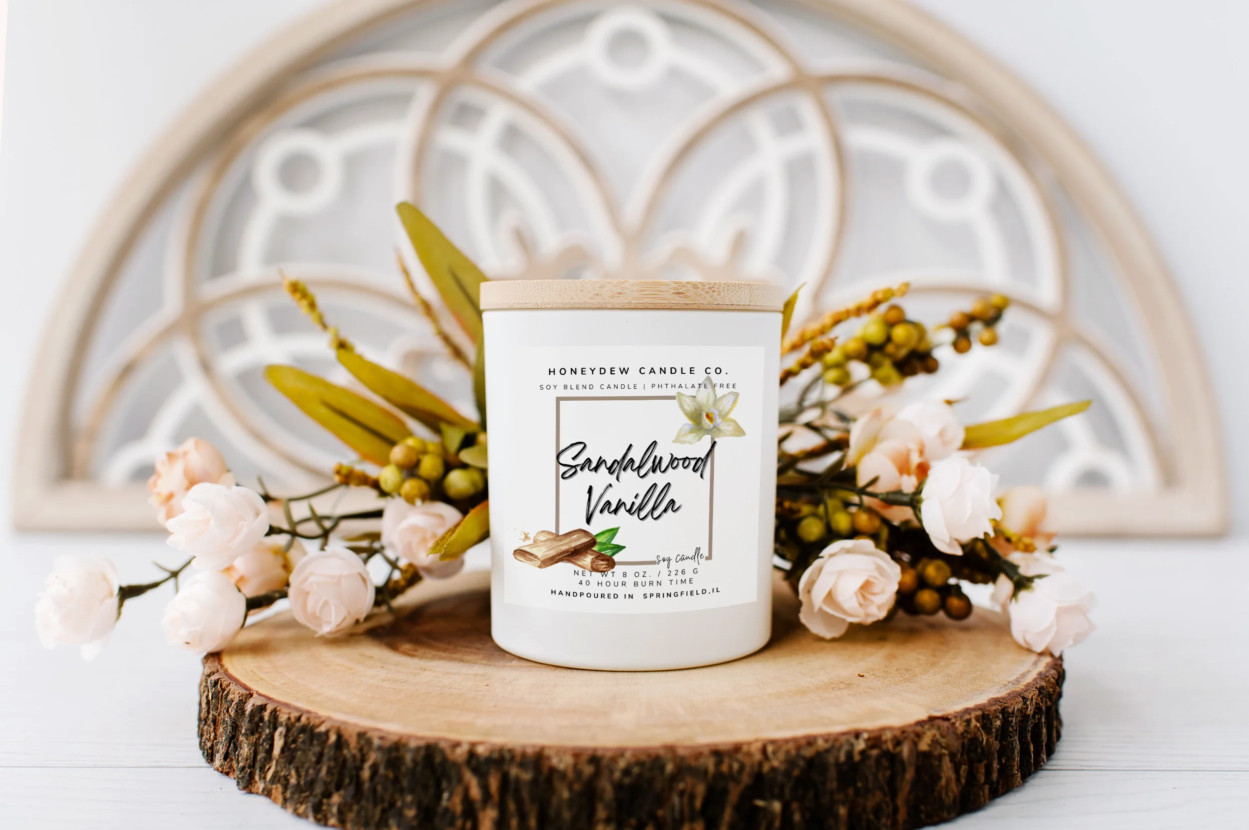 Sandalwood Vanilla Candle 8 oz - Image 2