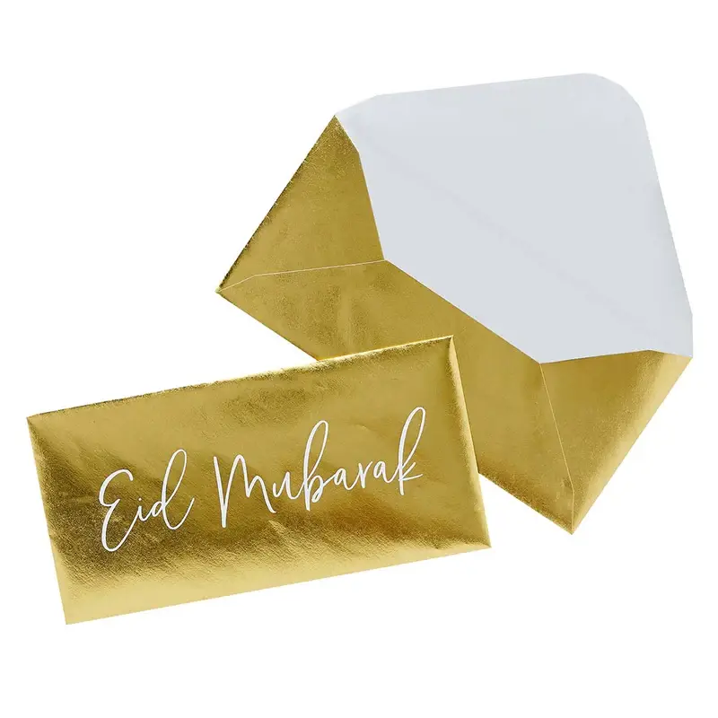 Gold 'Eid Mubarak' Money Envelopes 5 Pack - Image 2