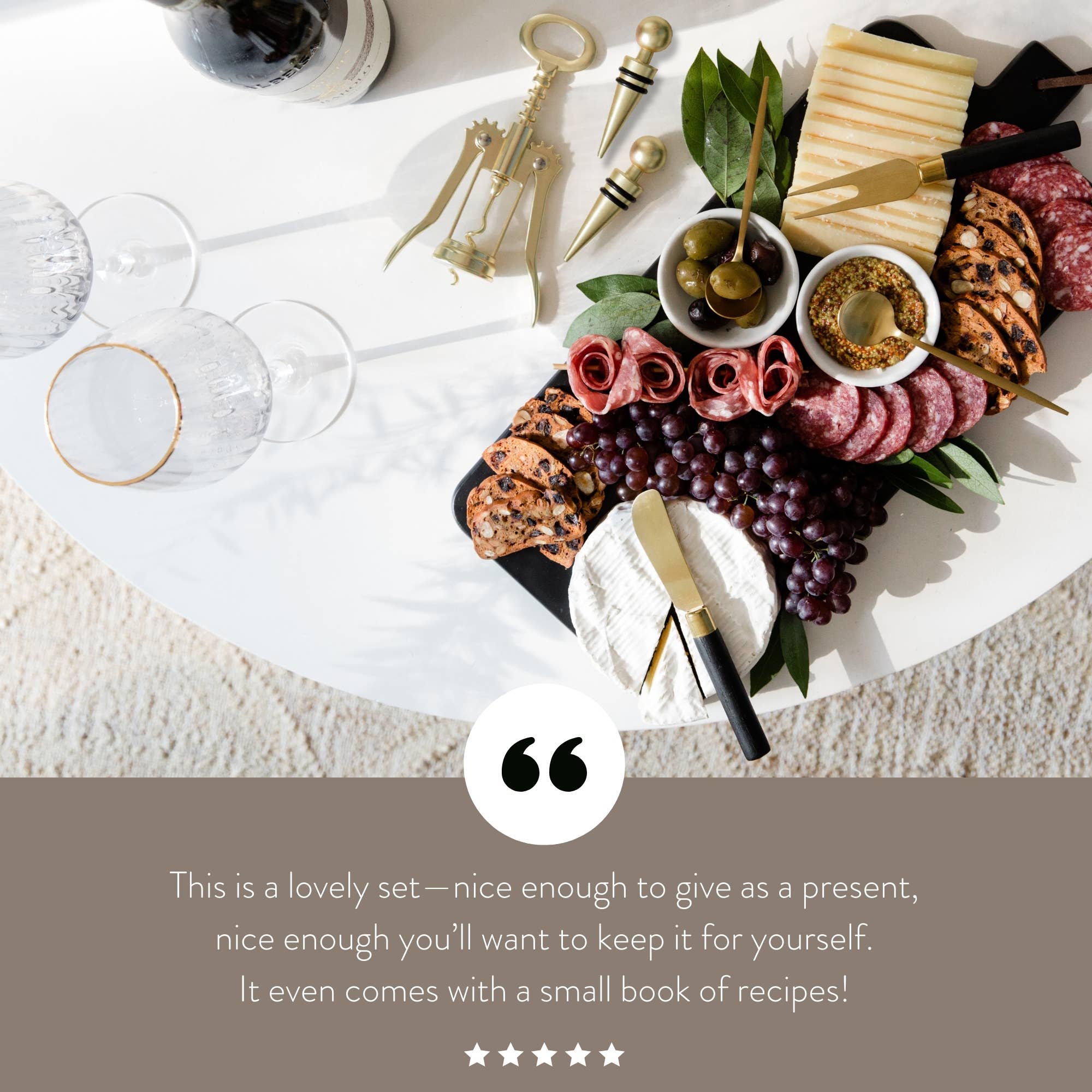 7 Piece Charcuterie Board Gift Set Starter Kit-Black - Image 5