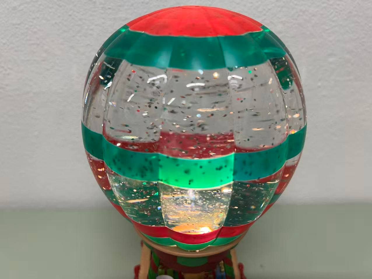 10" B/O Lighted Bear Balloon Glitter Globe Christmas Decor - Image 4