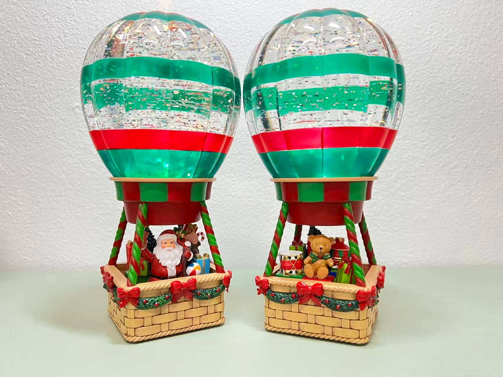 10" B/O Lighted Bear Balloon Glitter Globe Christmas Decor - Image 7