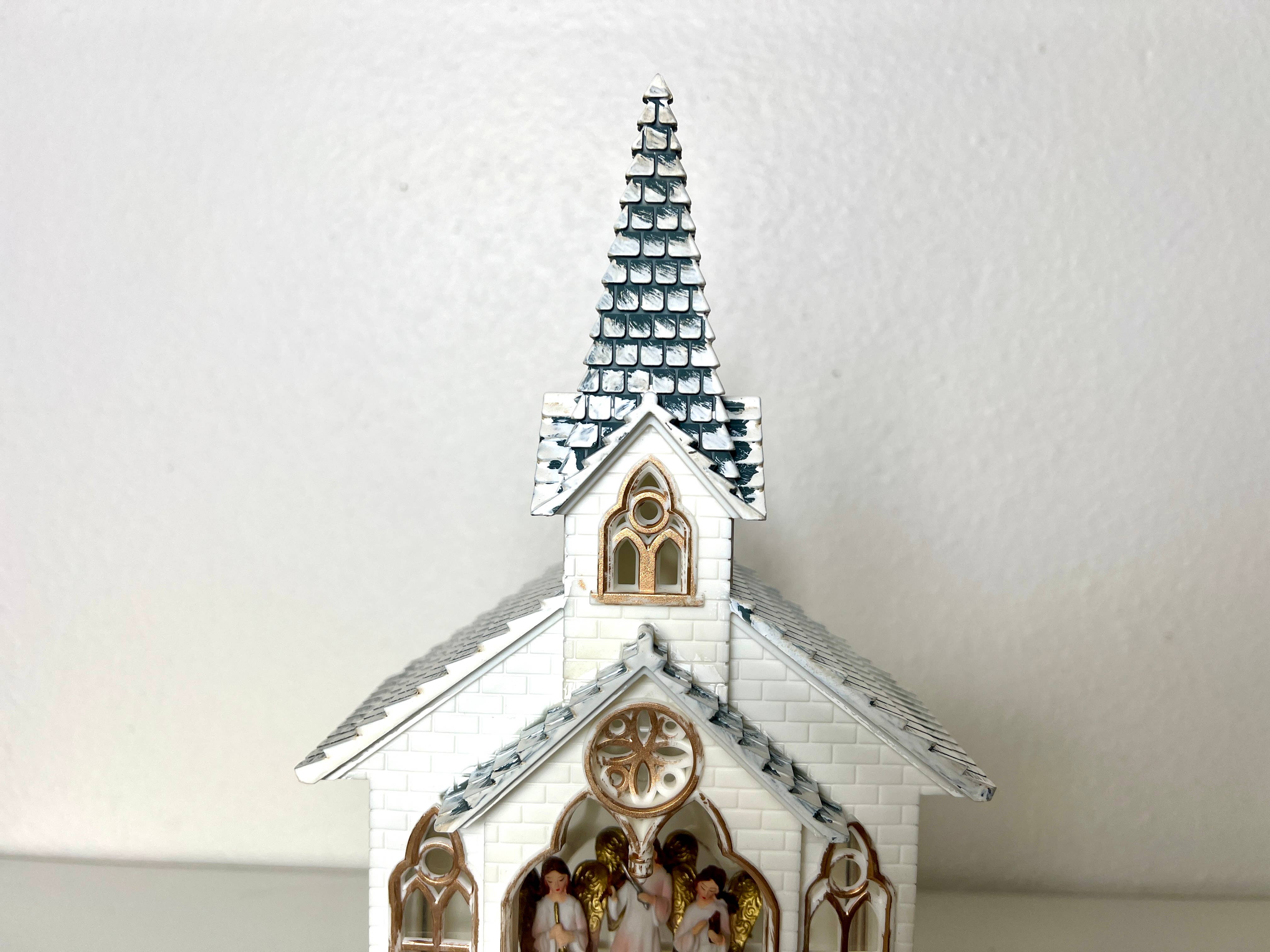 11" B/O Lighted Angel Church Glitter Globe - Nativity Decor - Image 2