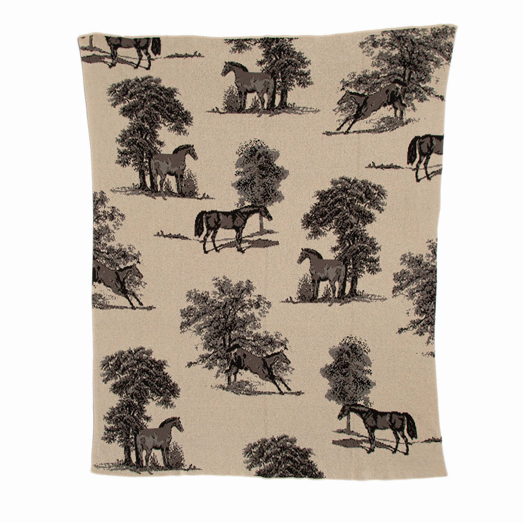 Equestrian Toile Throw Blanket - Image 3