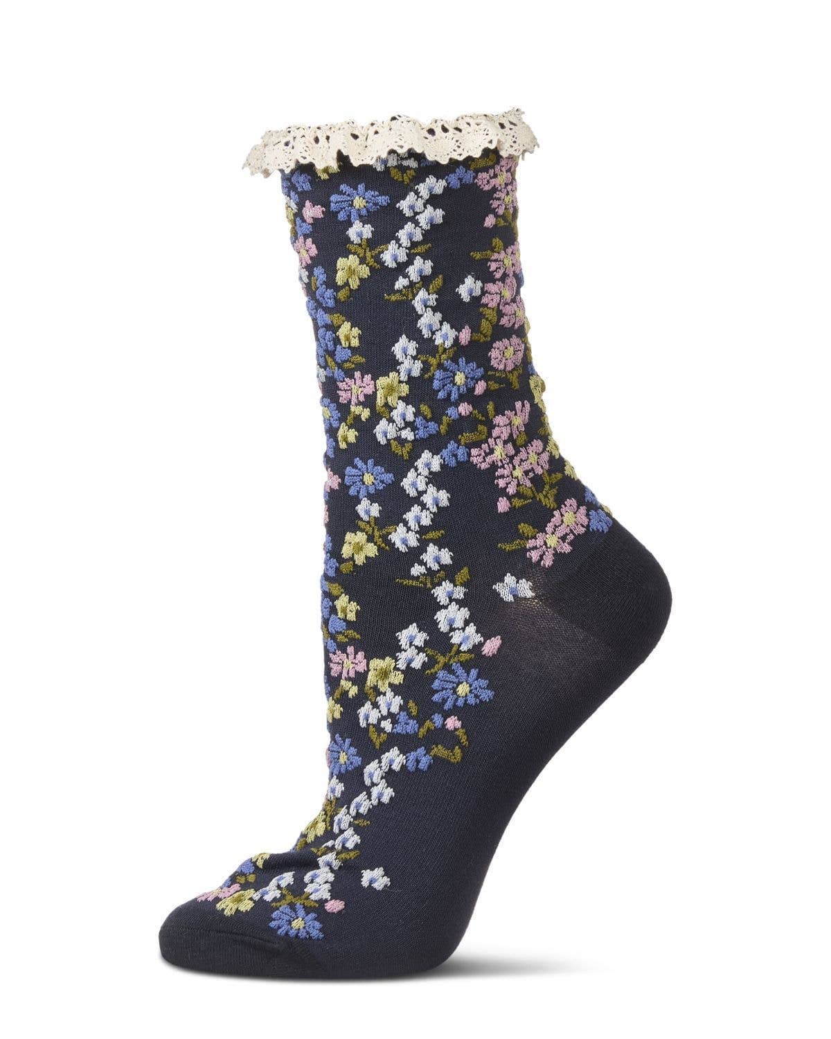 Liberty Floral Lace Cuff Crew - Image 2