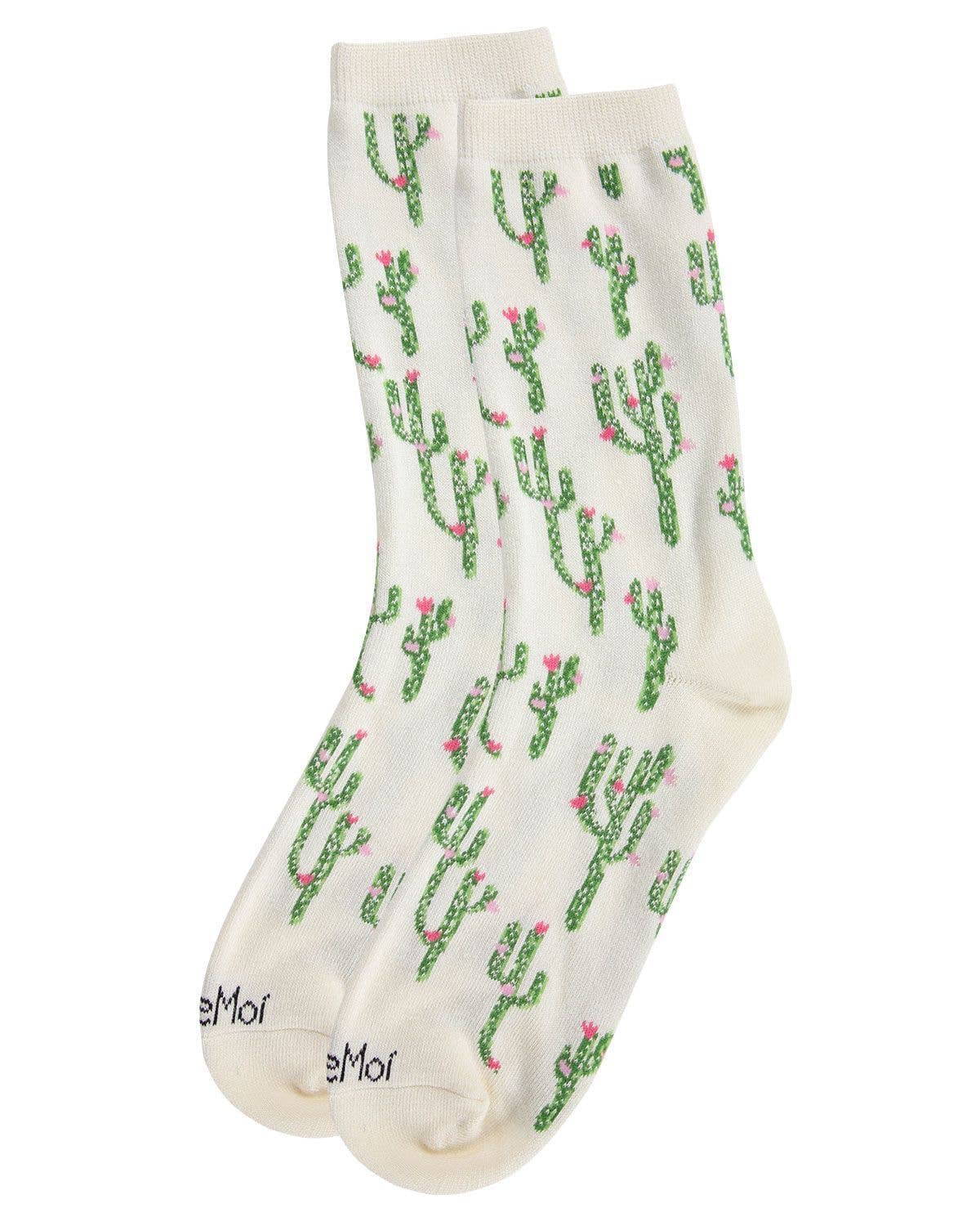 MeMoi Cactus Bamboo Blend Crew Socks - Image 9