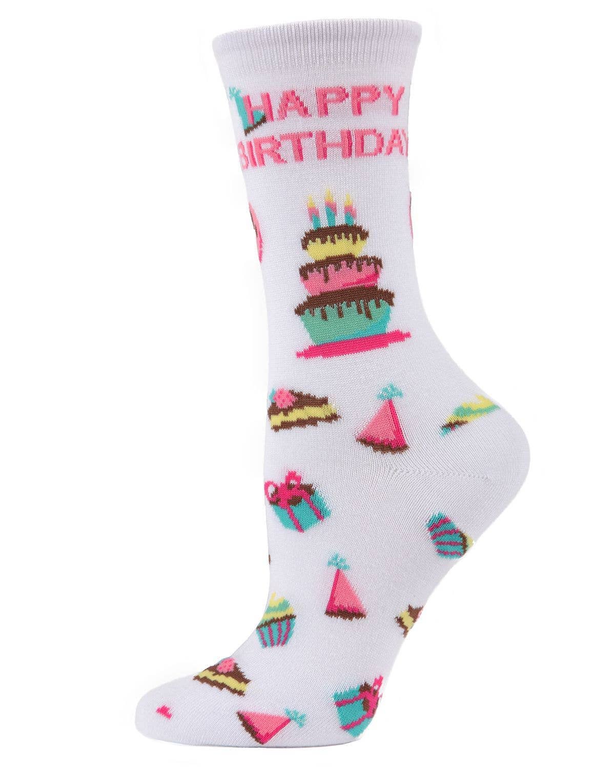 MeMoi Happy Birthday Bamboo Blend Crew Socks - Image 2