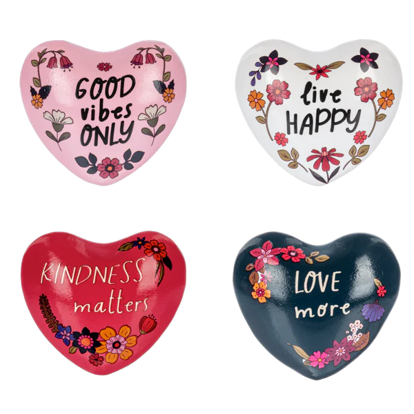 Inspirational Text with Flowers Chime Heart