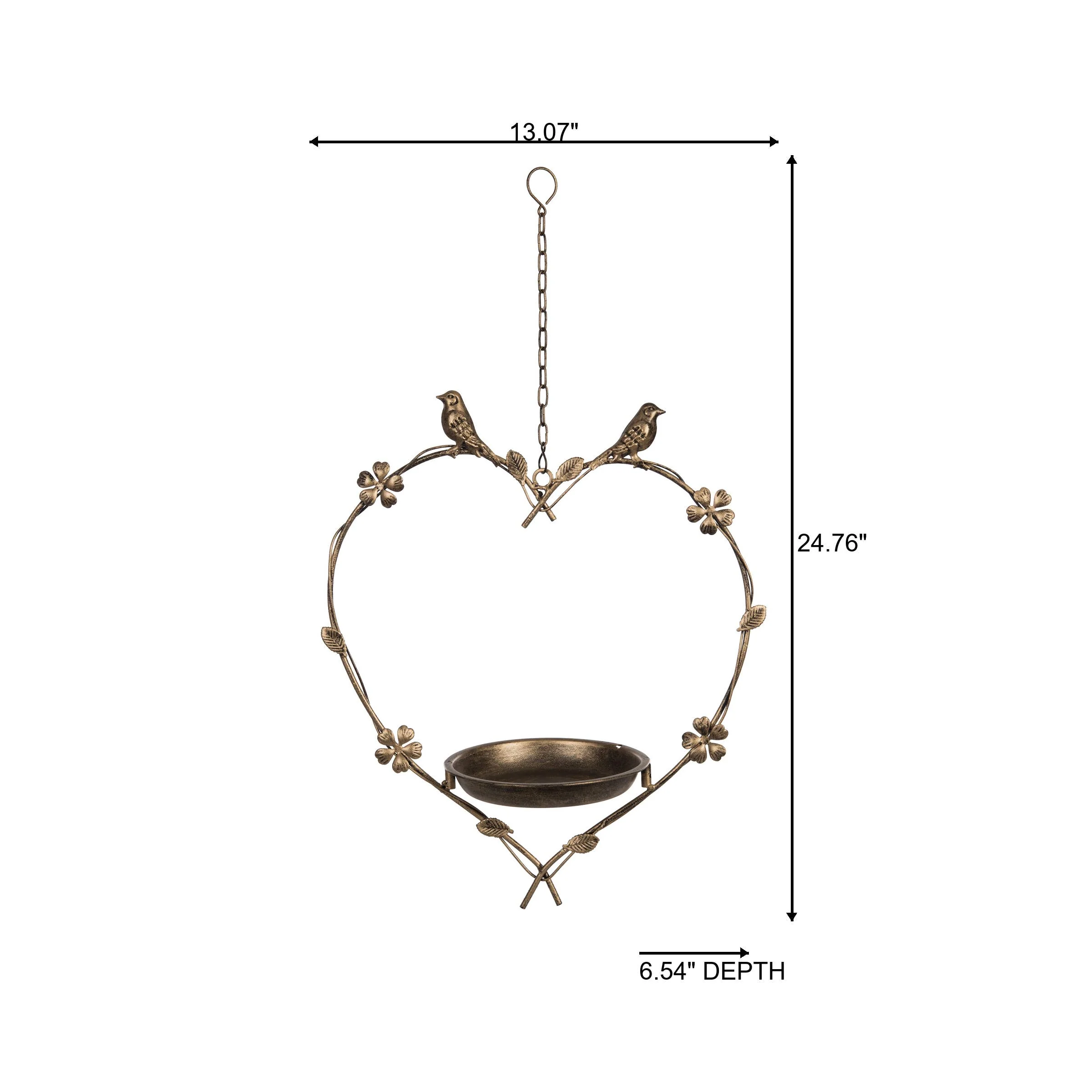 Iron Heart Hanging Birdfeeder - Metal Garden Decor - Image 4