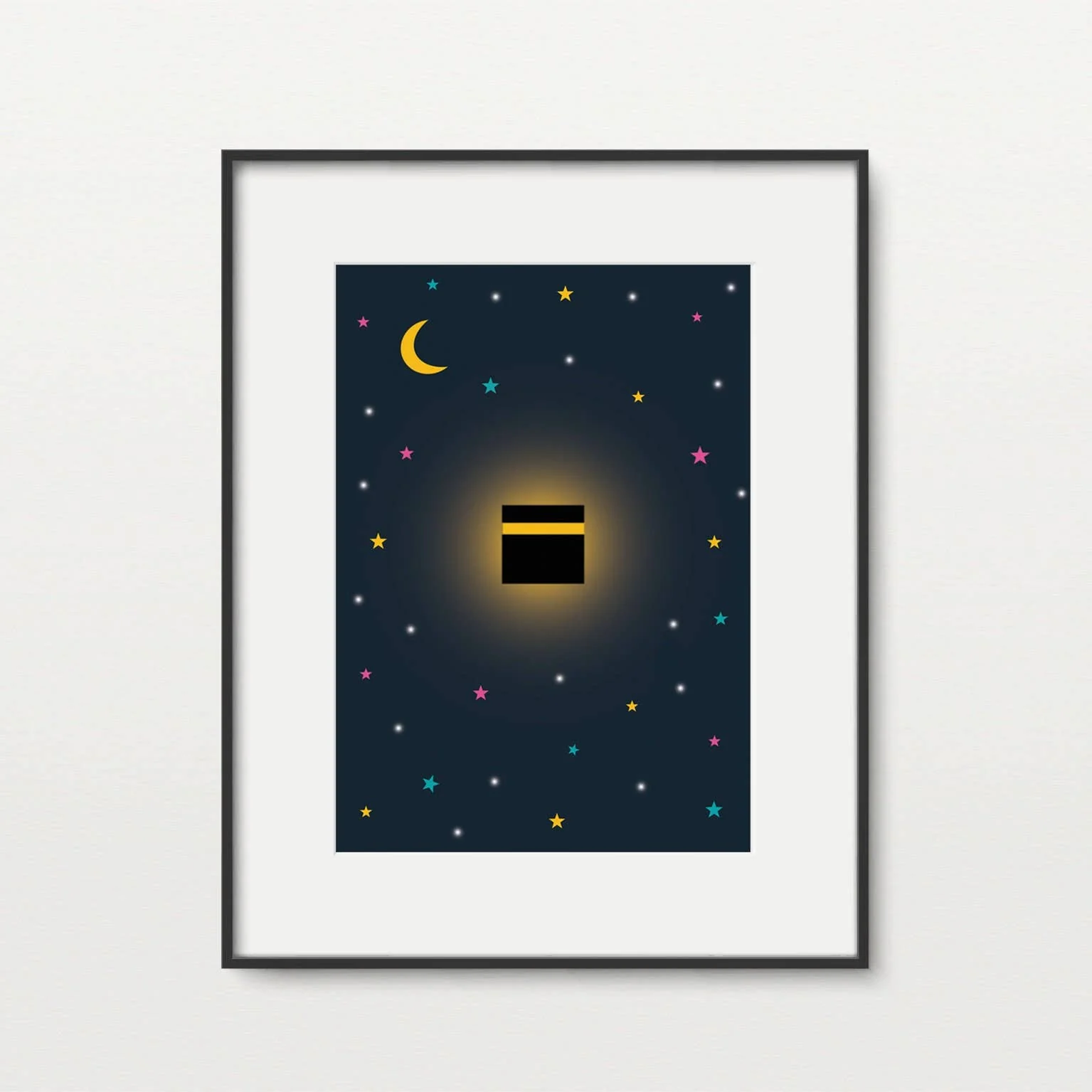 Kaaba at Midnight A4 Print Islamic Art Home Decor - Image 2