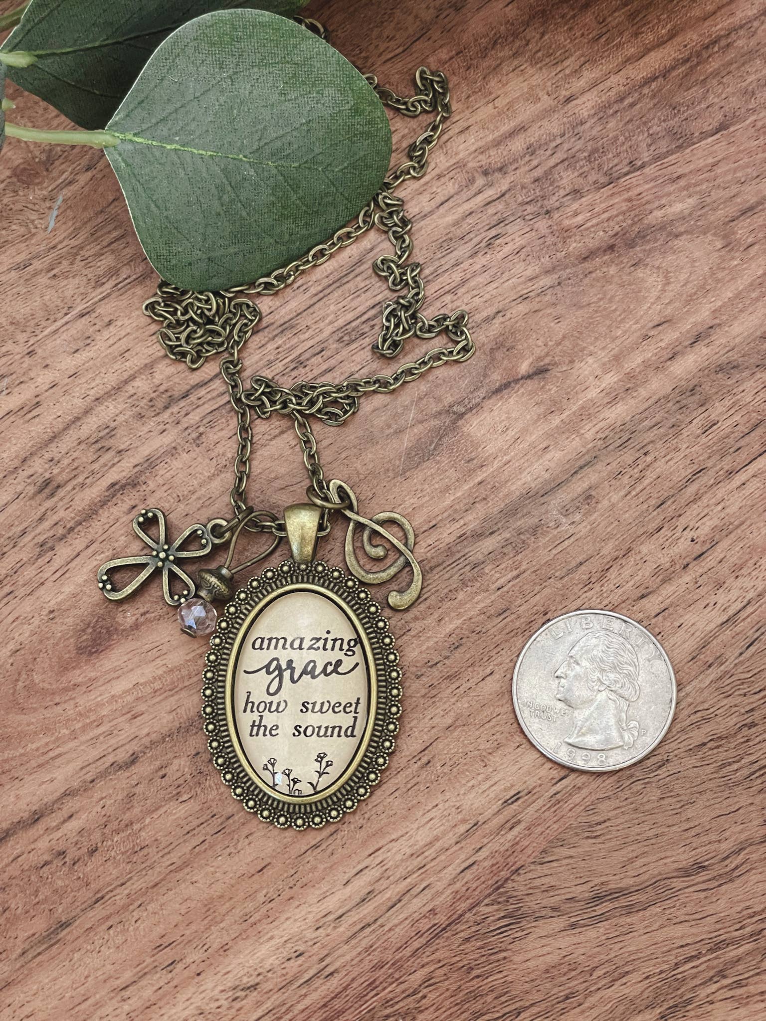Amazing Grace hymn necklace Christian jewelry - Image 4