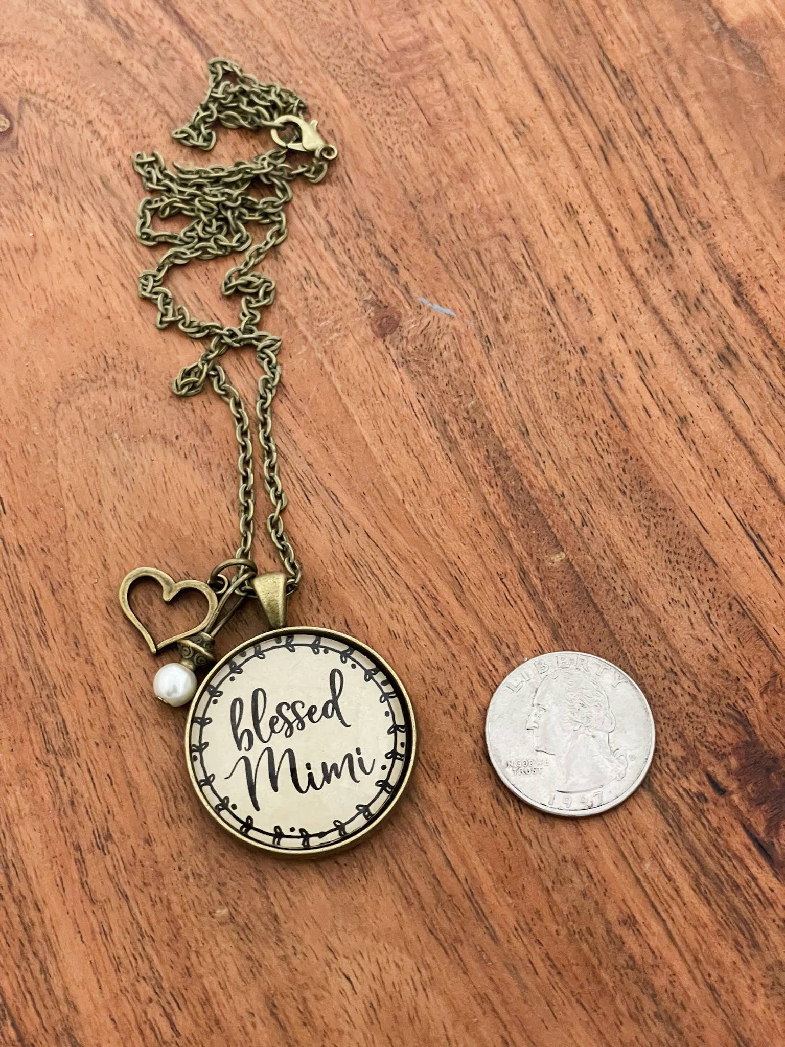 Blessed Mimi glass pendant inspirational necklace - Image 3
