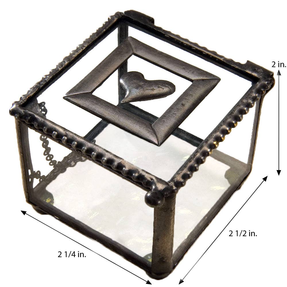 Clear Glass Box with Heart Accent - Image 2