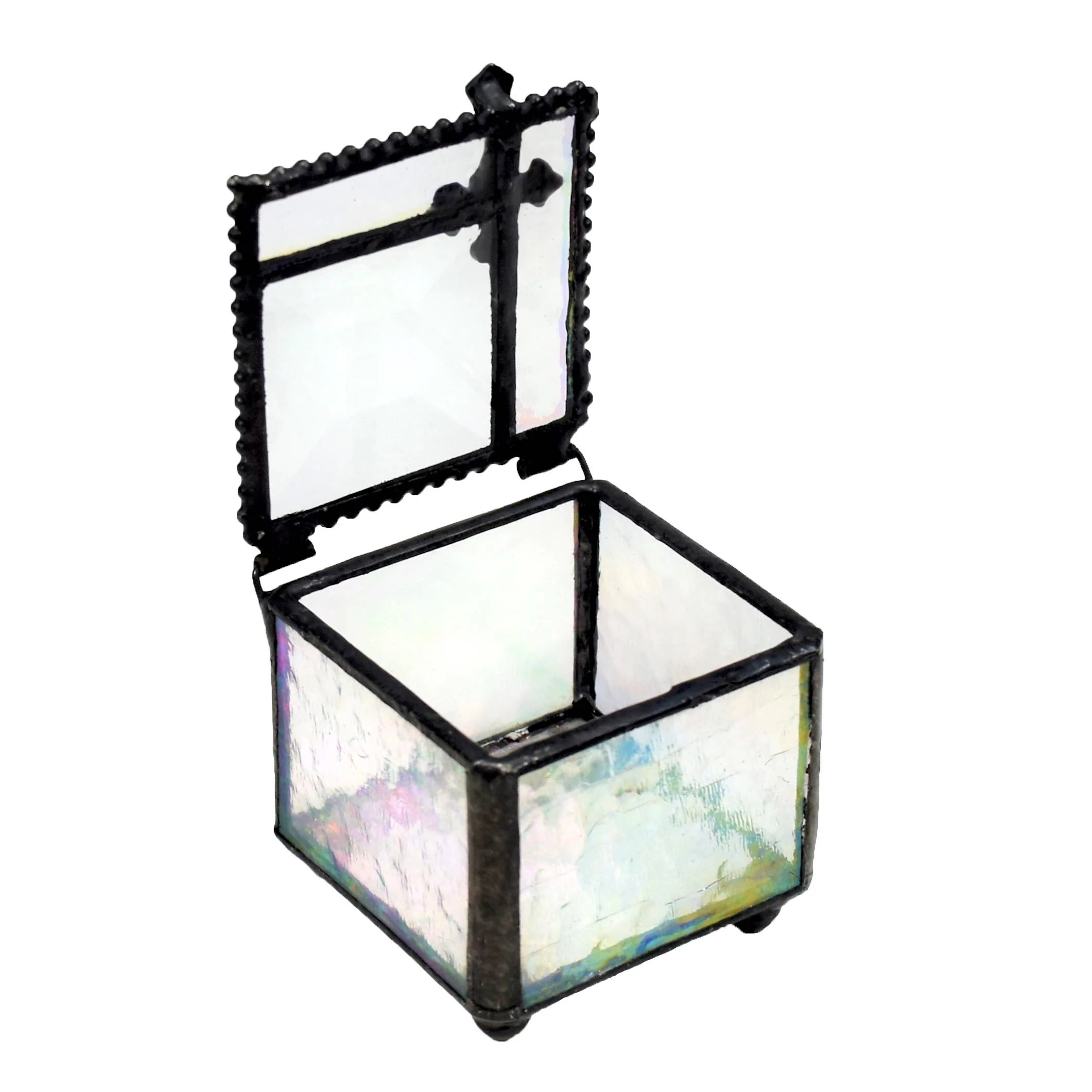 Clear Stained Glass Rosary Box - Image 5
