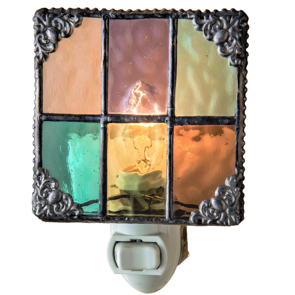Jewel Tones Stained Glass Decorative Night Light - Image 2