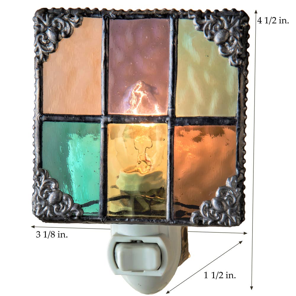 Jewel Tones Stained Glass Decorative Night Light - Image 3