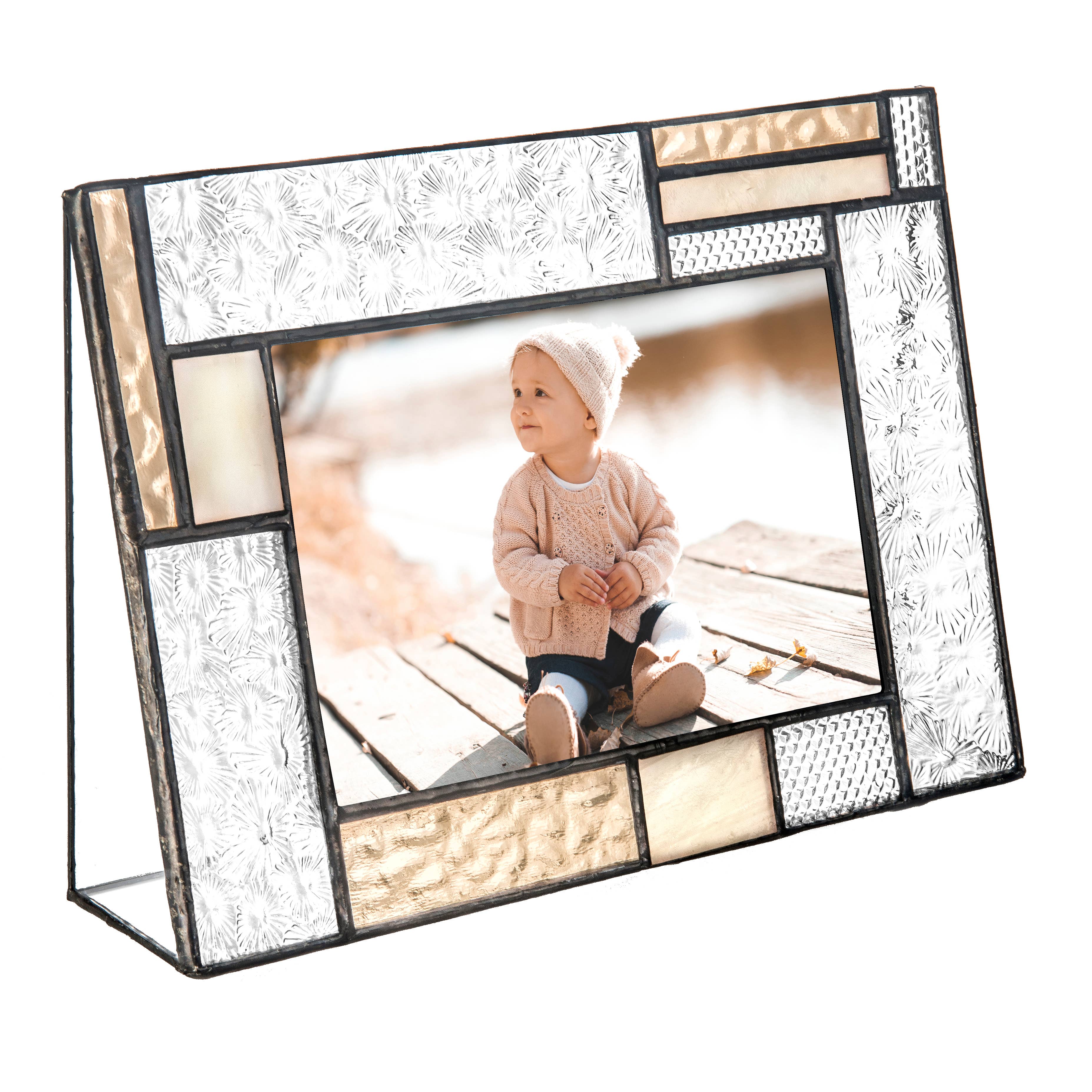 Peach & Ivory Stained Glass Picture Photo Frame - Image 4